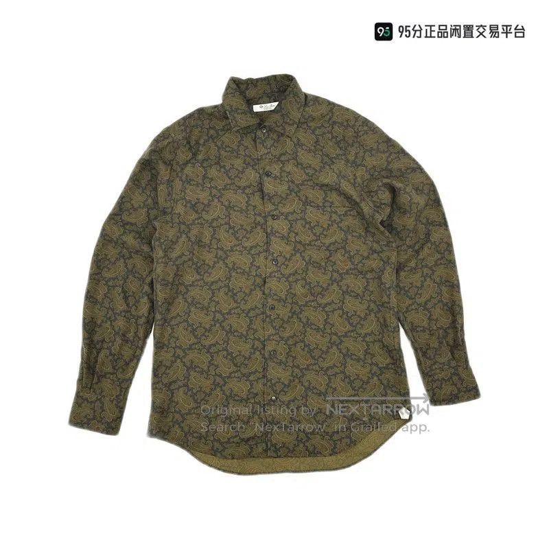 Loro Piana Loro Piana Men's Wide Collar Print Button. Size US XS / EU 42 / 0 - 3 Thumbnail