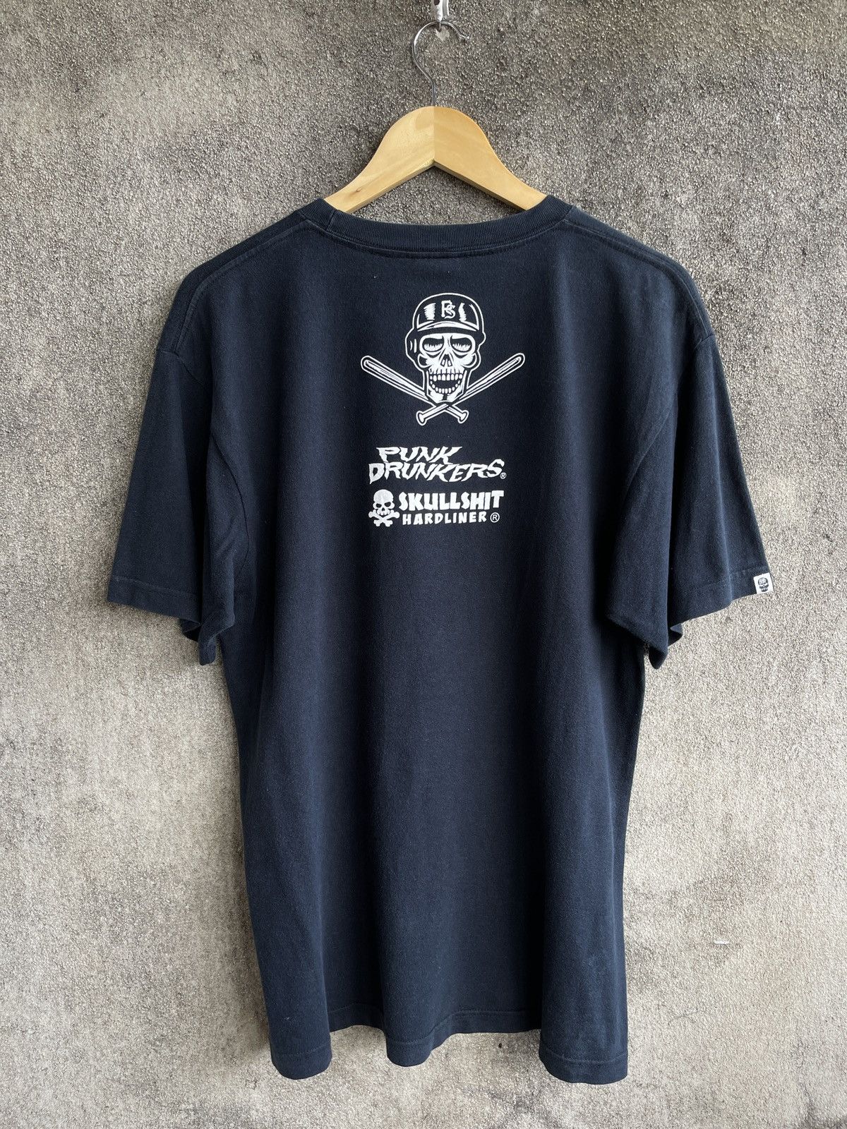 Last Drop🔥Vtg Japanese PUNK DRUNKERS Skullshit Hardliner Tee