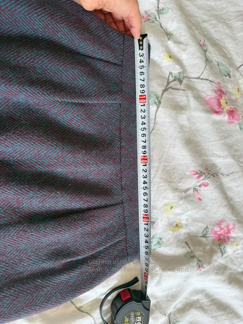 Hermes Hermes Wool half-skirt, purple-red herringbone fabric, inn Size 28" / US 6 / IT 42 - 8 Thumbnail
