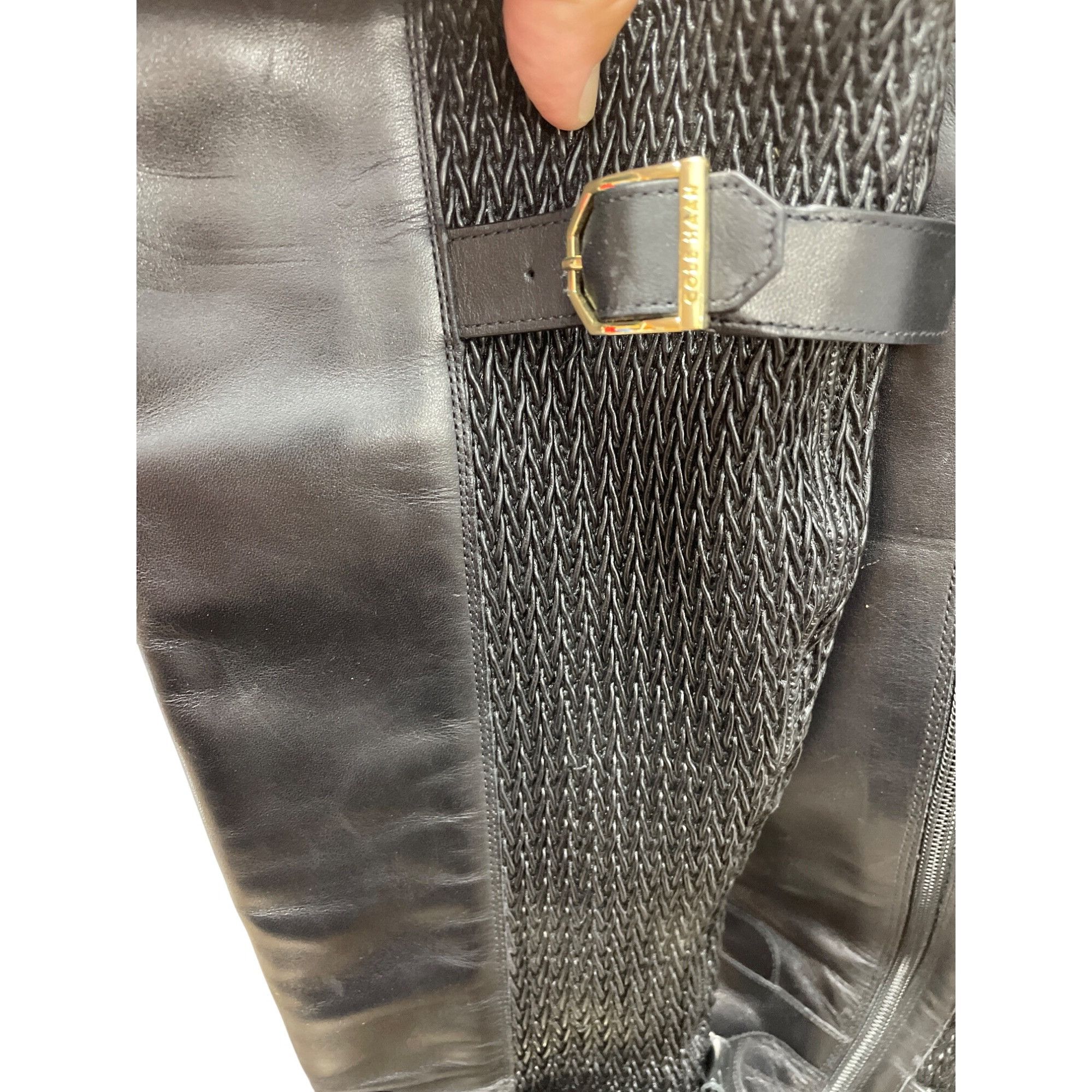 Cole Haan Cole Haan Womens black Leather Knee-High Equestrian Riding B Size US 6.5 / IT 36.5 - 12 Thumbnail
