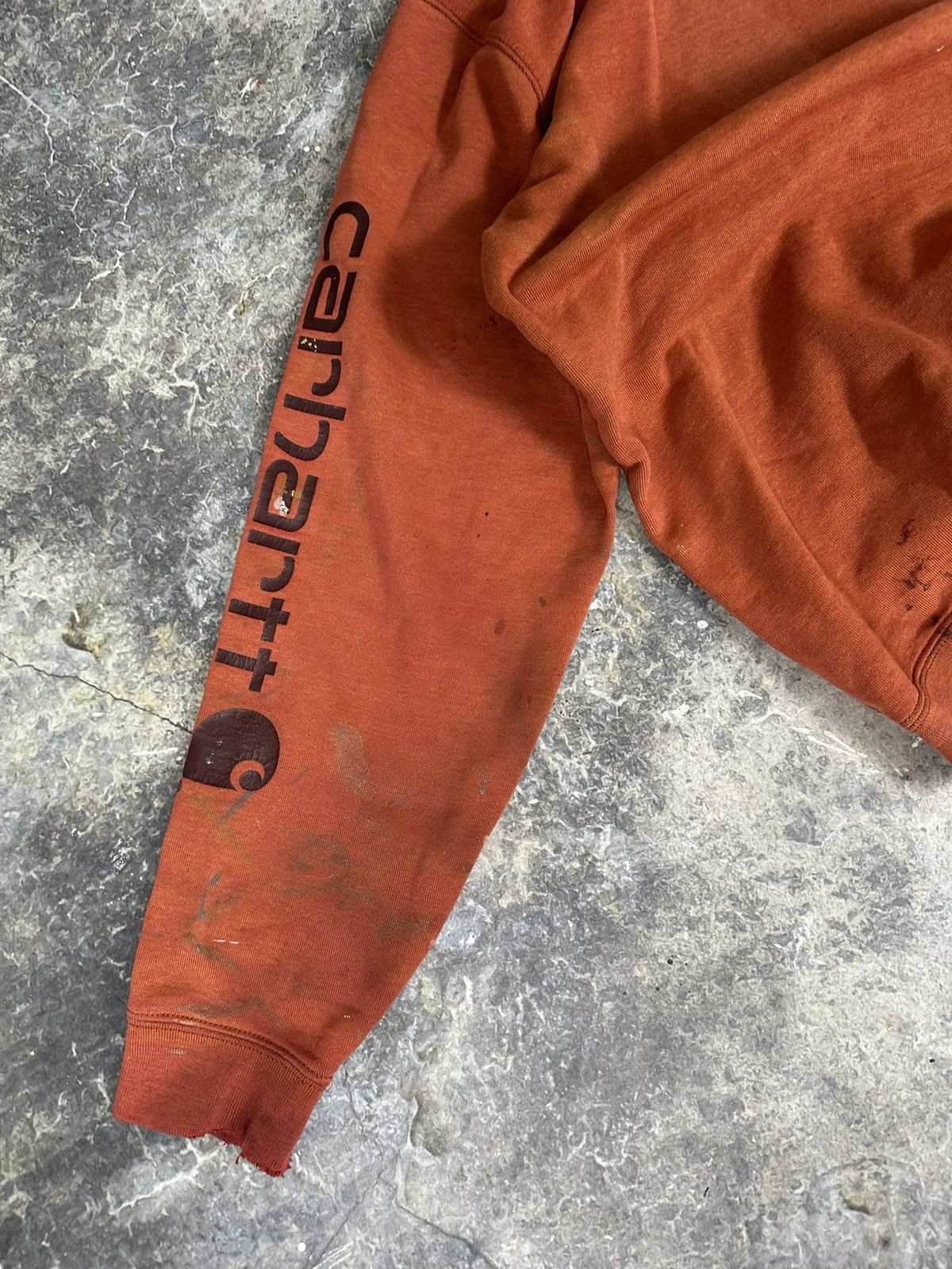 Carhartt × Vintage Vintage Faded Thrashed Carhartt Hoodie Size US L / EU 52-54 / 3 - 7 Thumbnail
