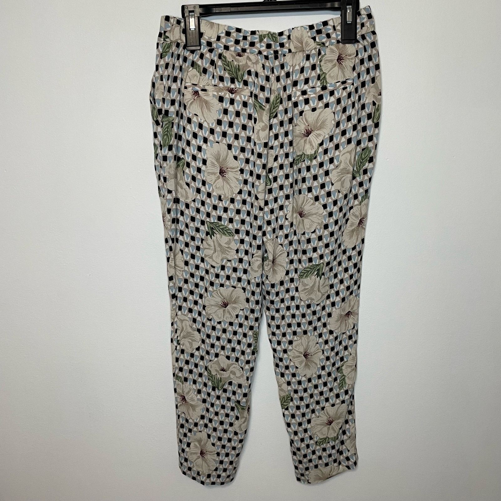 Zara Zara Floral Geometric Pants S Womens Tapered Pockets Career Size 30" / US 8 / IT 44 - 5 Thumbnail