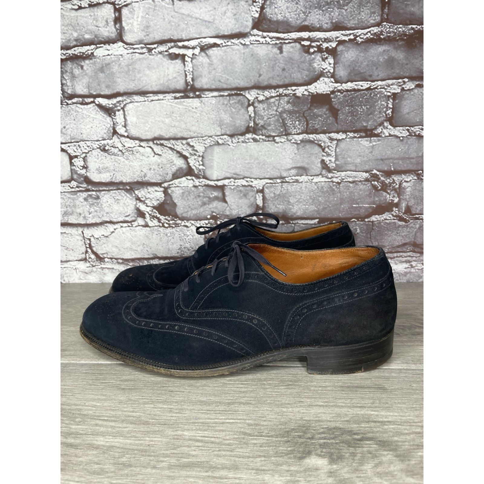 Saks Fifth Avenue Saks Fifth Ave Blue Suede Leather Wingtip Oxfords Lace Up Sh Size US 8 / EU 41 - 22 Thumbnail