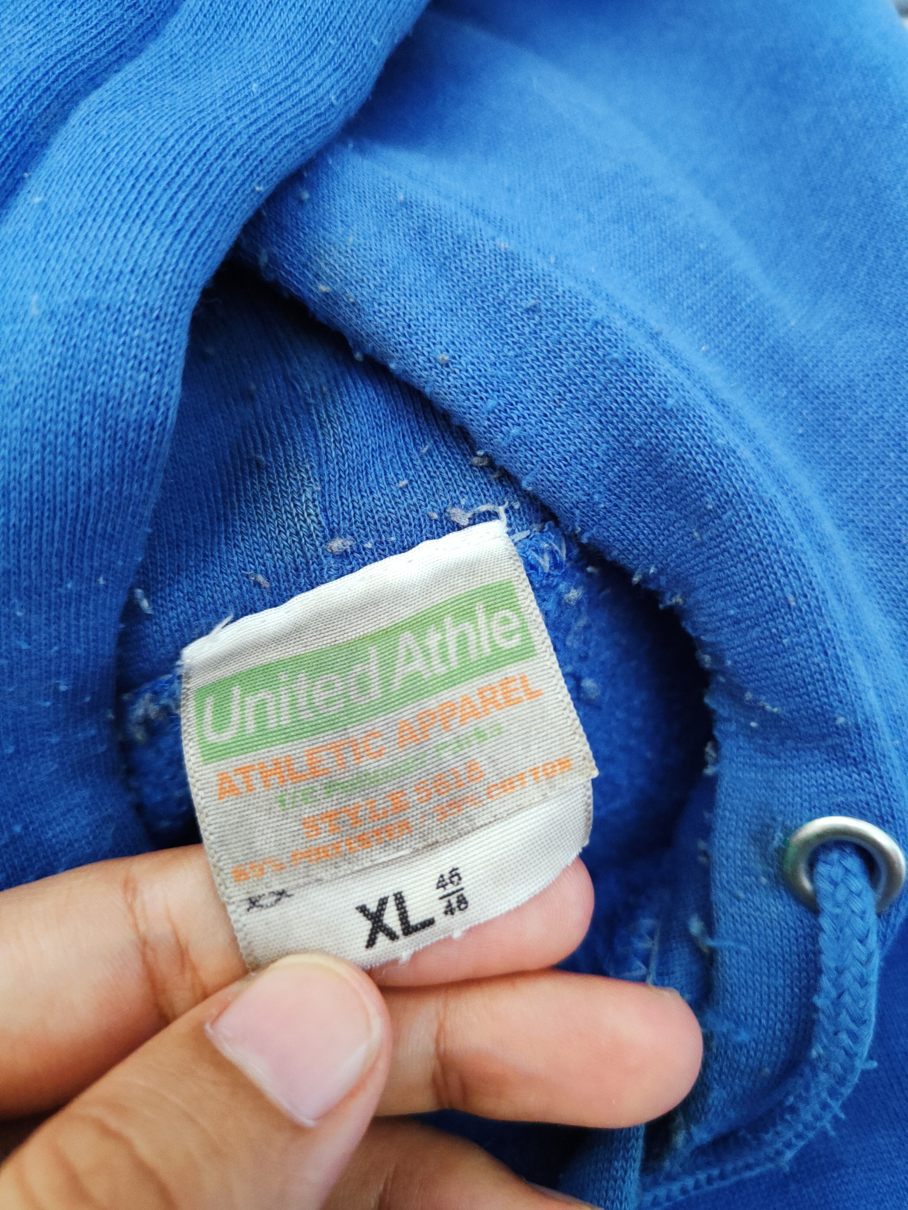 Japanese Brand × Vintage Vintage 💥 United Athle Blue Hoodie Sweatshirts Size US XL / EU 56 / 4 - 12 Thumbnail
