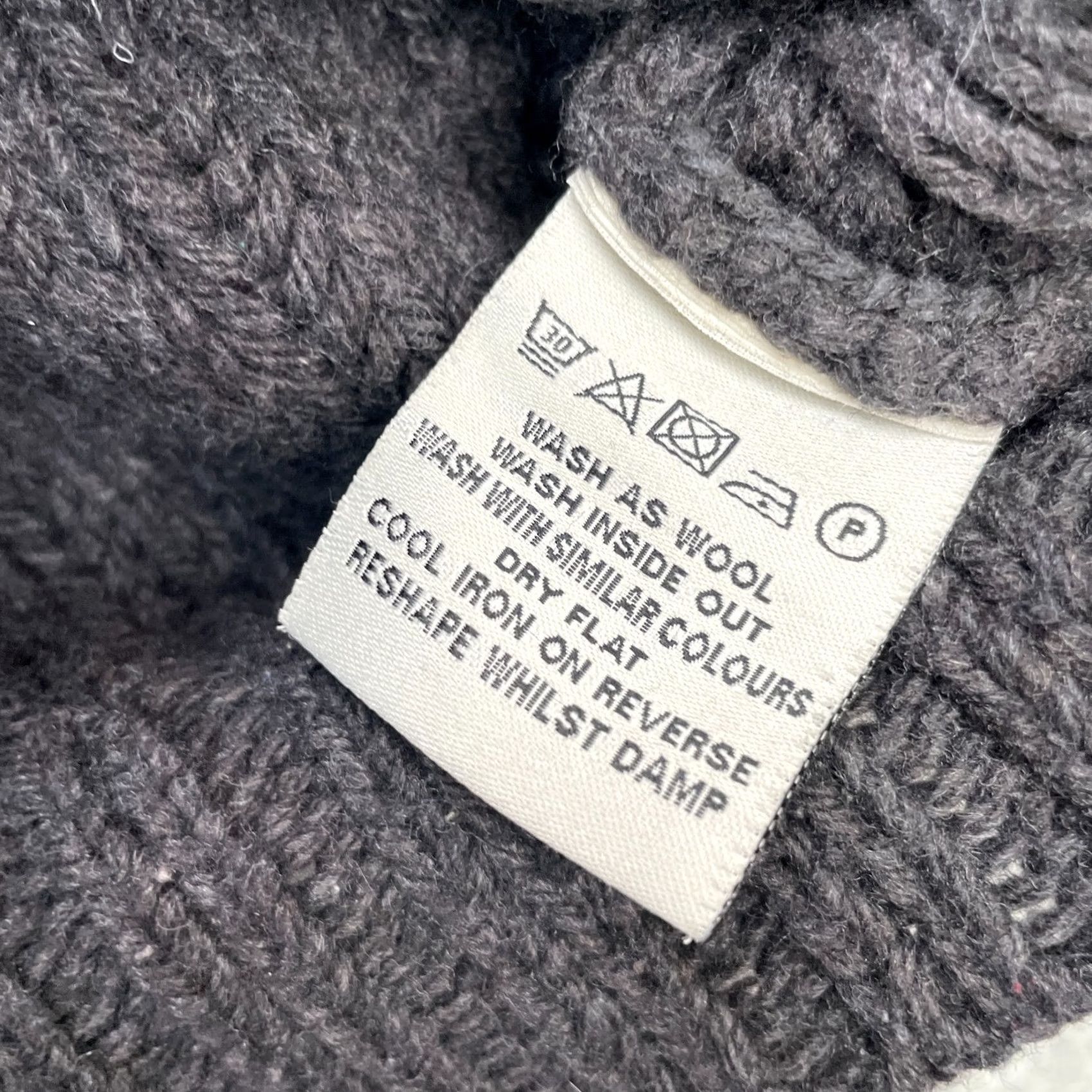 Superdry Superdry Sweater Mens Medium Gray Wool Blend Chunky Knit Ribbed Shawl Collar Size US M / EU 48-50 / 2 - 7 Thumbnail