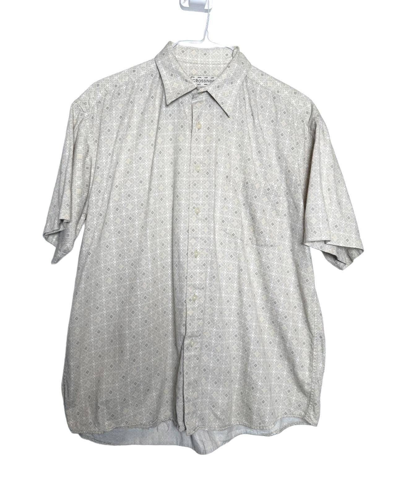 Other Vintage Cream Men's Short Sleeve Button-Up Shirt Size US L / EU 52-54 / 3 - 1 Thumbnail