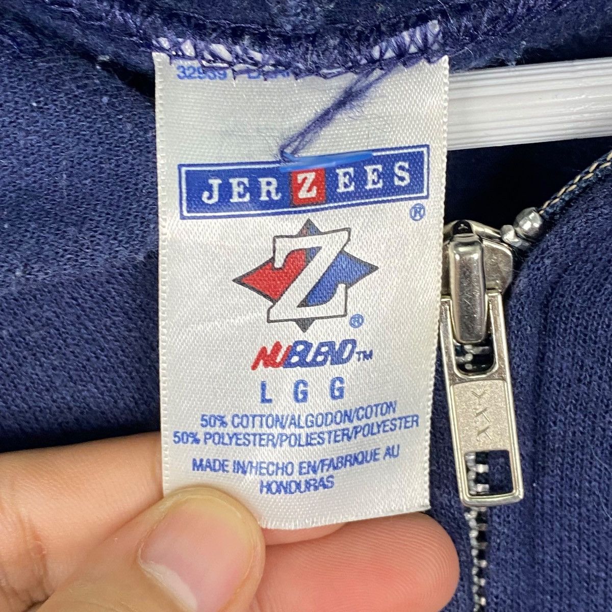 Other Vintage Jerzees Printed Number Hoodie Sweater NavyBlue Size US L / EU 52-54 / 3 - 7 Thumbnail