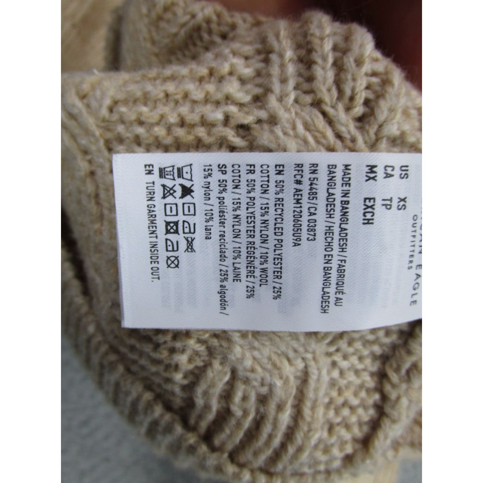 American Eagle Outfitters American Eagle Outfitters Sweater Womens XS Cable-Knit Crew Neck Pullover Preppy Beige Size XS / US 0-2 / IT 36-38 - 5 Thumbnail