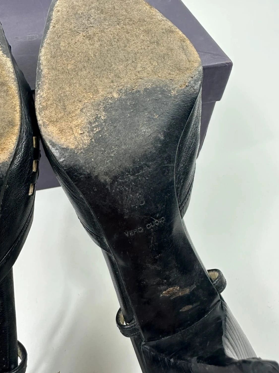 Prada Prada 90’s Black Holes Leather Heels bumps Size US 9 / IT 39 - 12 Thumbnail