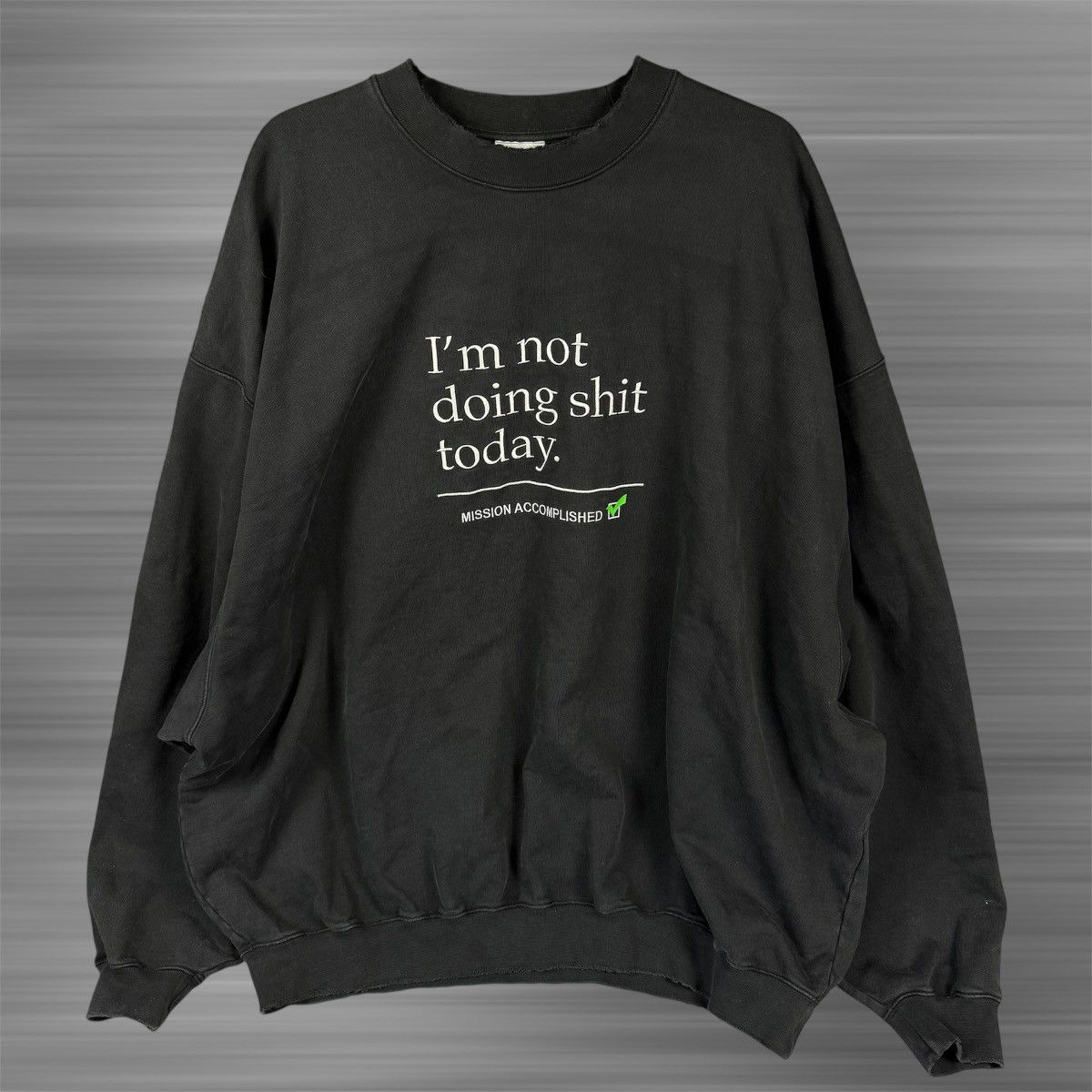 Vetements Vetements ‘I’m not doing shit today.’ Oversized Sweater Size US L / EU 52-54 / 3 - 1 Thumbnail