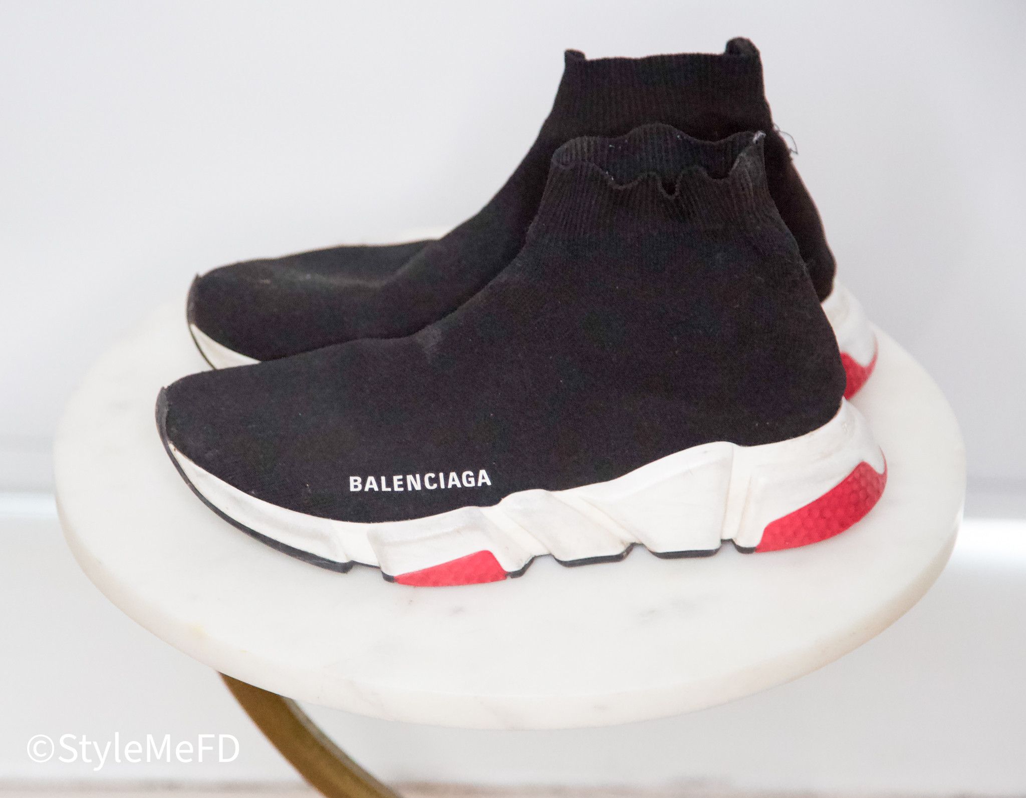 Balenciaga Balenciaga "Speed Sneakers" in Black with White & Red Detail Size US 9 / IT 39 - 3 Thumbnail