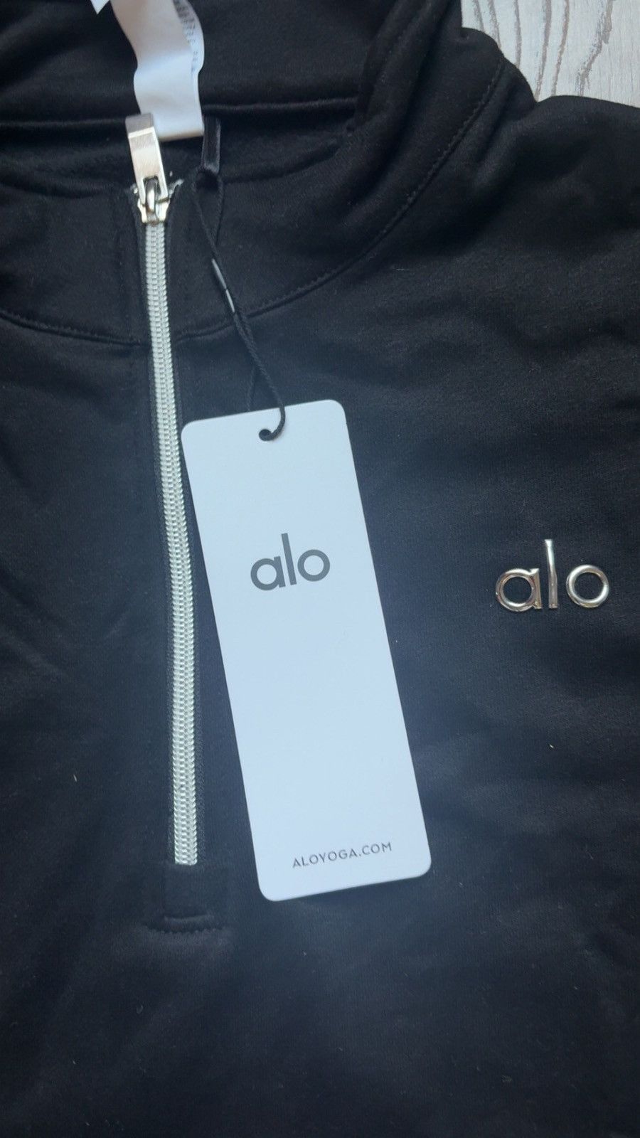 Alo ALO Black 1/4 Zip Logo Pullover Sweatshirt Men's Long Sleeve Size US M / EU 48-50 / 2 - 3 Thumbnail