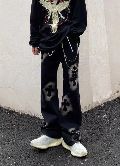 Japanese Brand × Jean Retro vibe street hip hop cross bootcut jeans Size US 32 / EU 48 - 3 Thumbnail