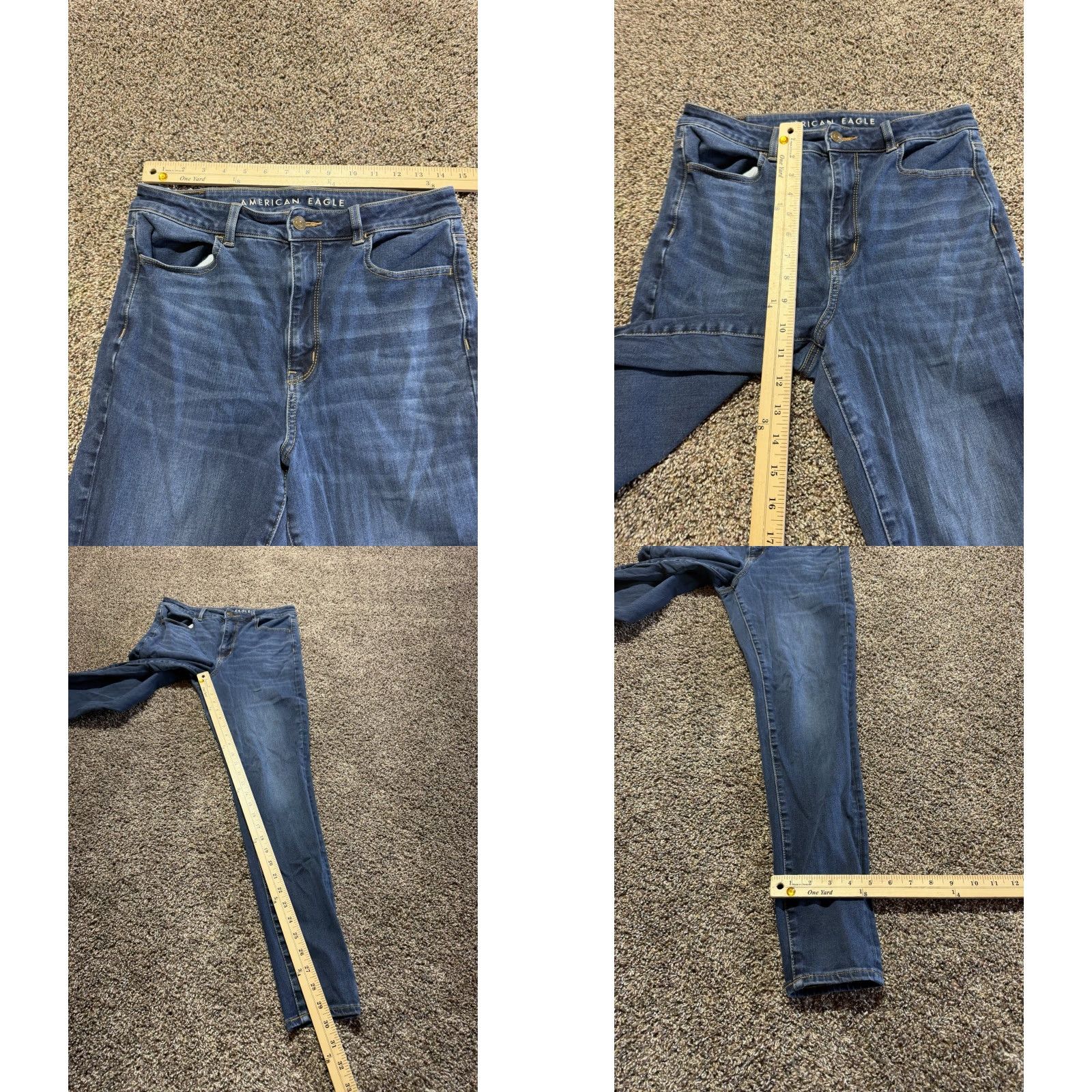 American Eagle Outfitters American Eagle High Rise Jegging Women's Jeans Size 8 LONG Blue Denim Lot Of 2 Size 30" / US 8 / IT 44 - 8 Thumbnail