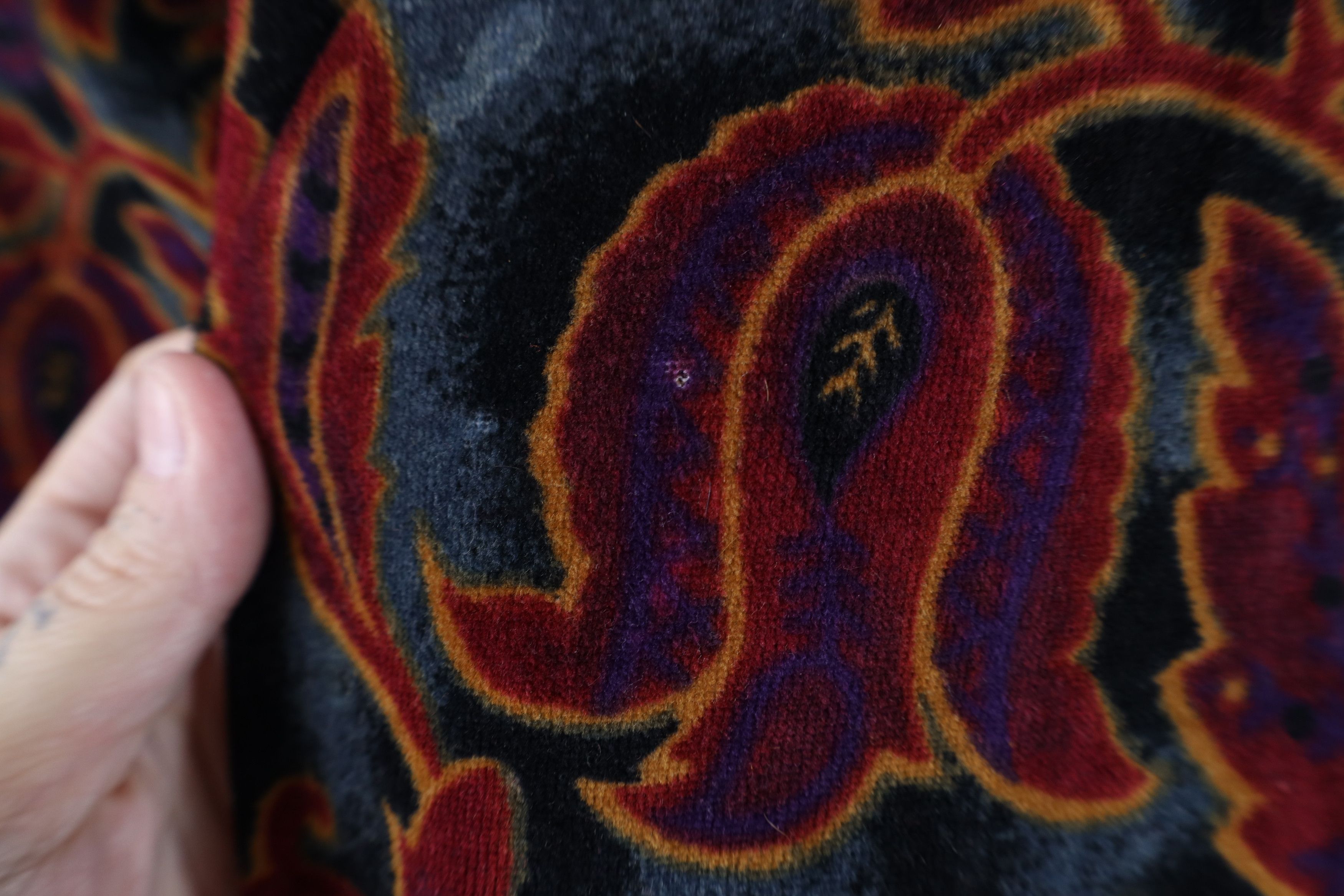 Vintage Vintage 90s Y2K Babydoll Velour Paisley Turtleneck Sweater Size S / US 4 / IT 40 - 4 Thumbnail