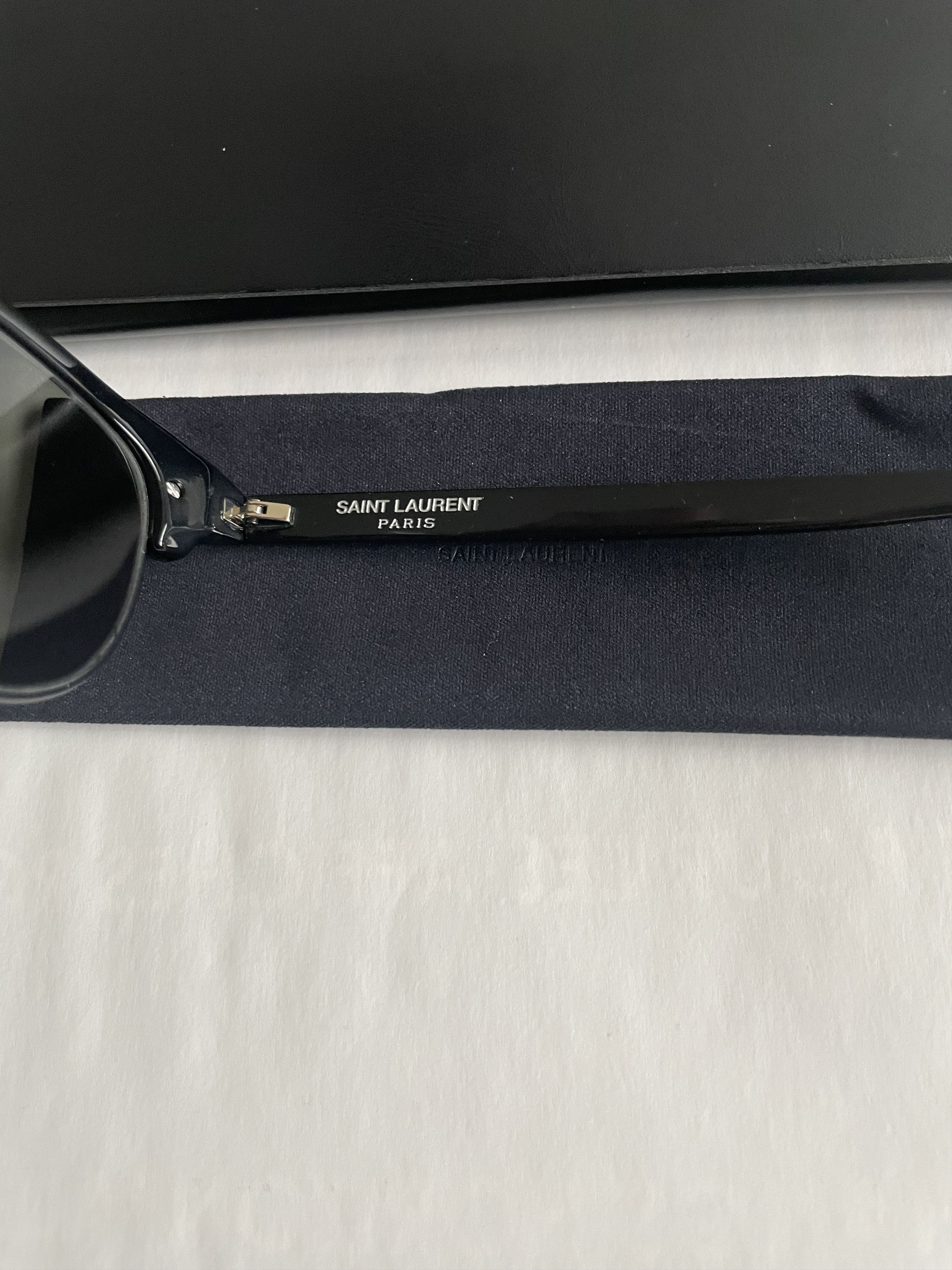 Yves Saint Laurent Yves Saint Laurent - YSL SL 160 001 SLIM Sunglasses Black Size ONE SIZE - 10 Thumbnail