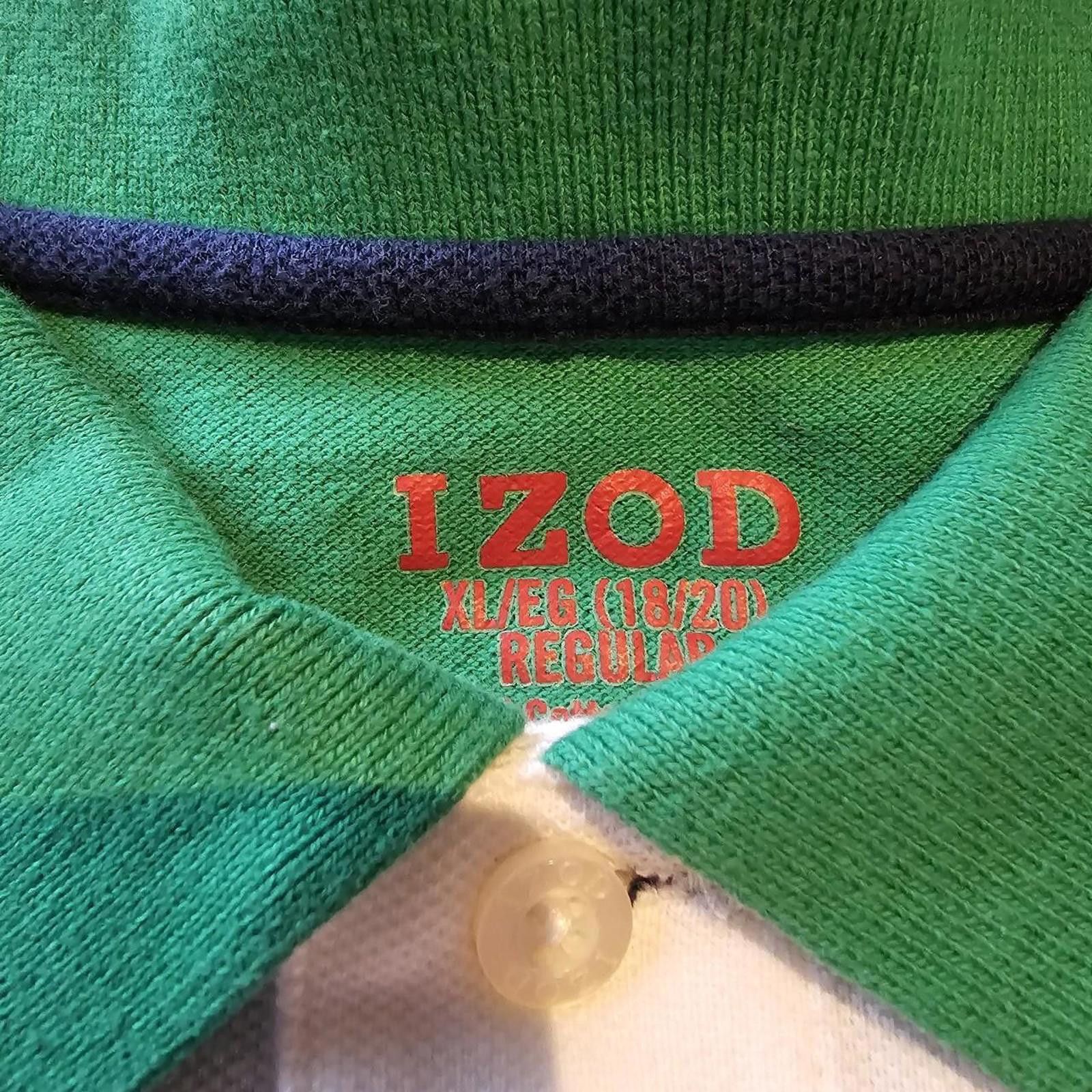 Izod Izod Kid's White and Green XL Polo-shirt Size US XL / EU 56 / 4 - 6 Thumbnail
