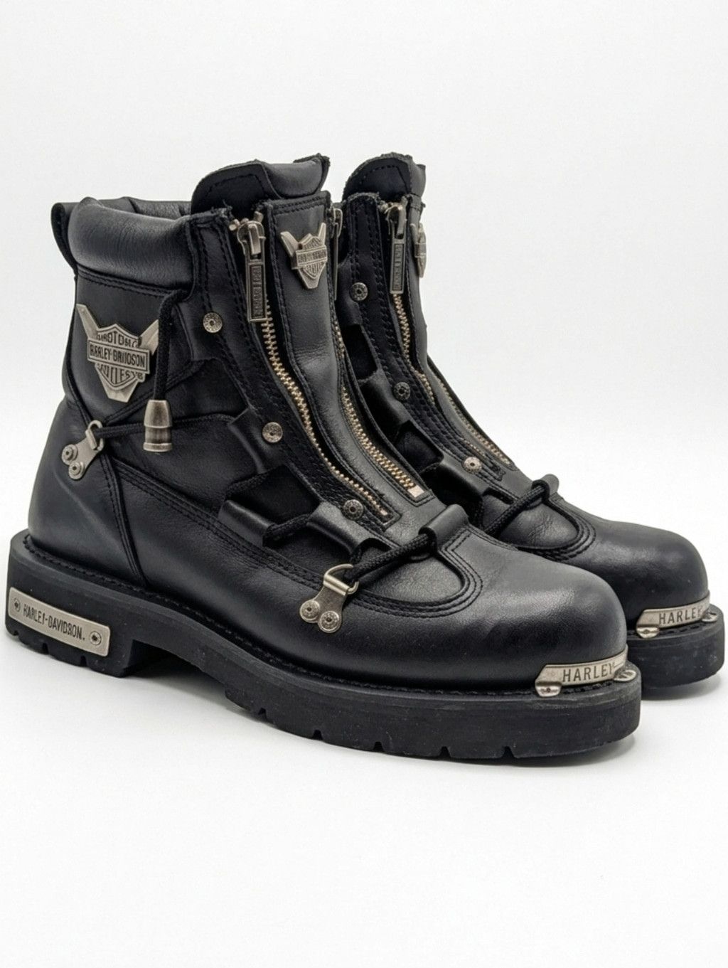 Harley Davidson VTG Harley-Davidson El Paso Leather Riding Boots. M7 / W9 Size US 9 / IT 39 - 1 Thumbnail