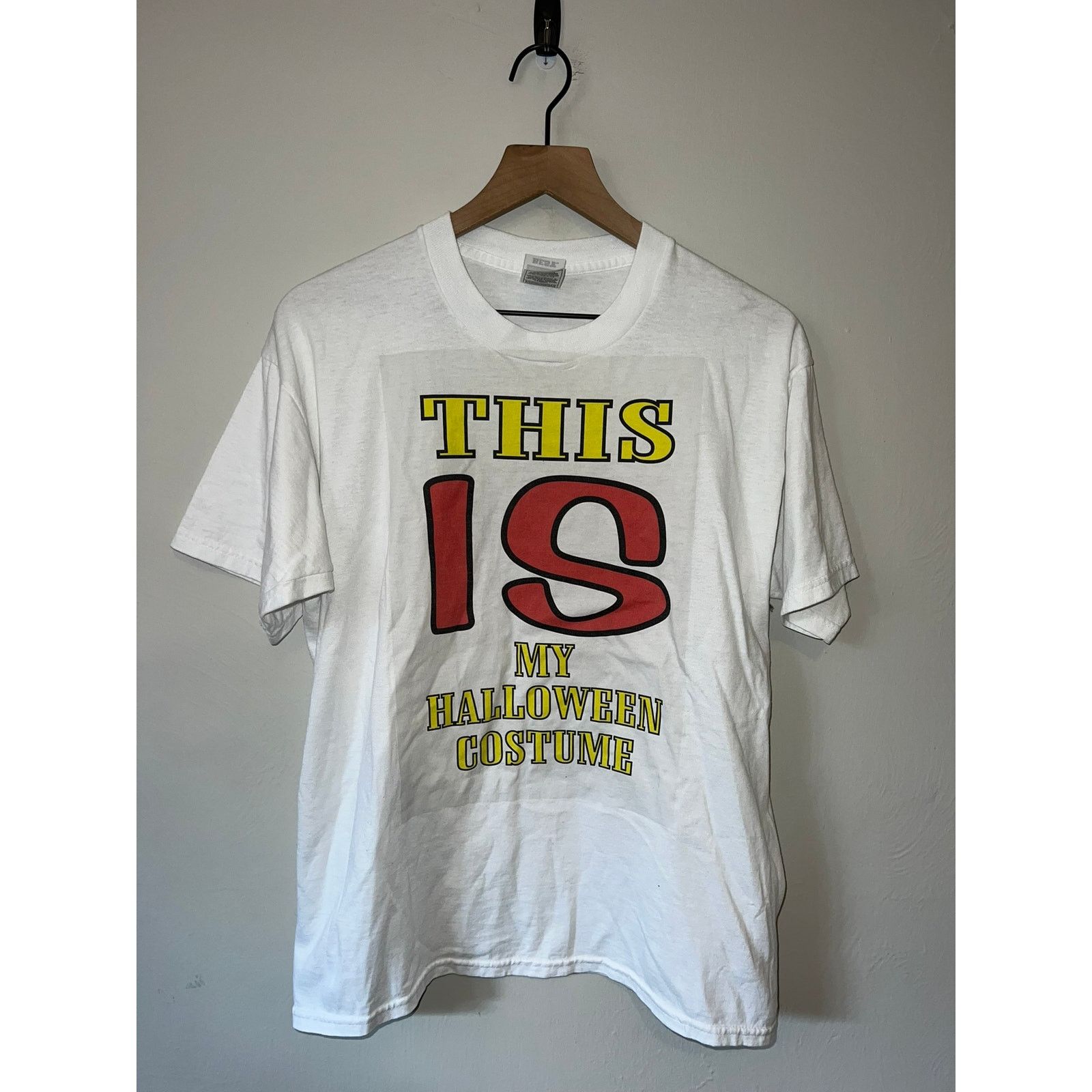 Fruit Of The Loom Vintage Halloween Shirt This Is My Halloween Costume 90s L Size US L / EU 52-54 / 3 - 1 Thumbnail