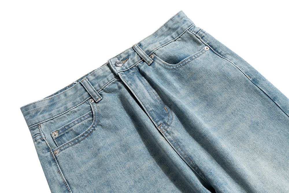 Japanese Brand × Jean Vintage Washed Blue Solid Boot Cut Size US 33 - 7 Thumbnail