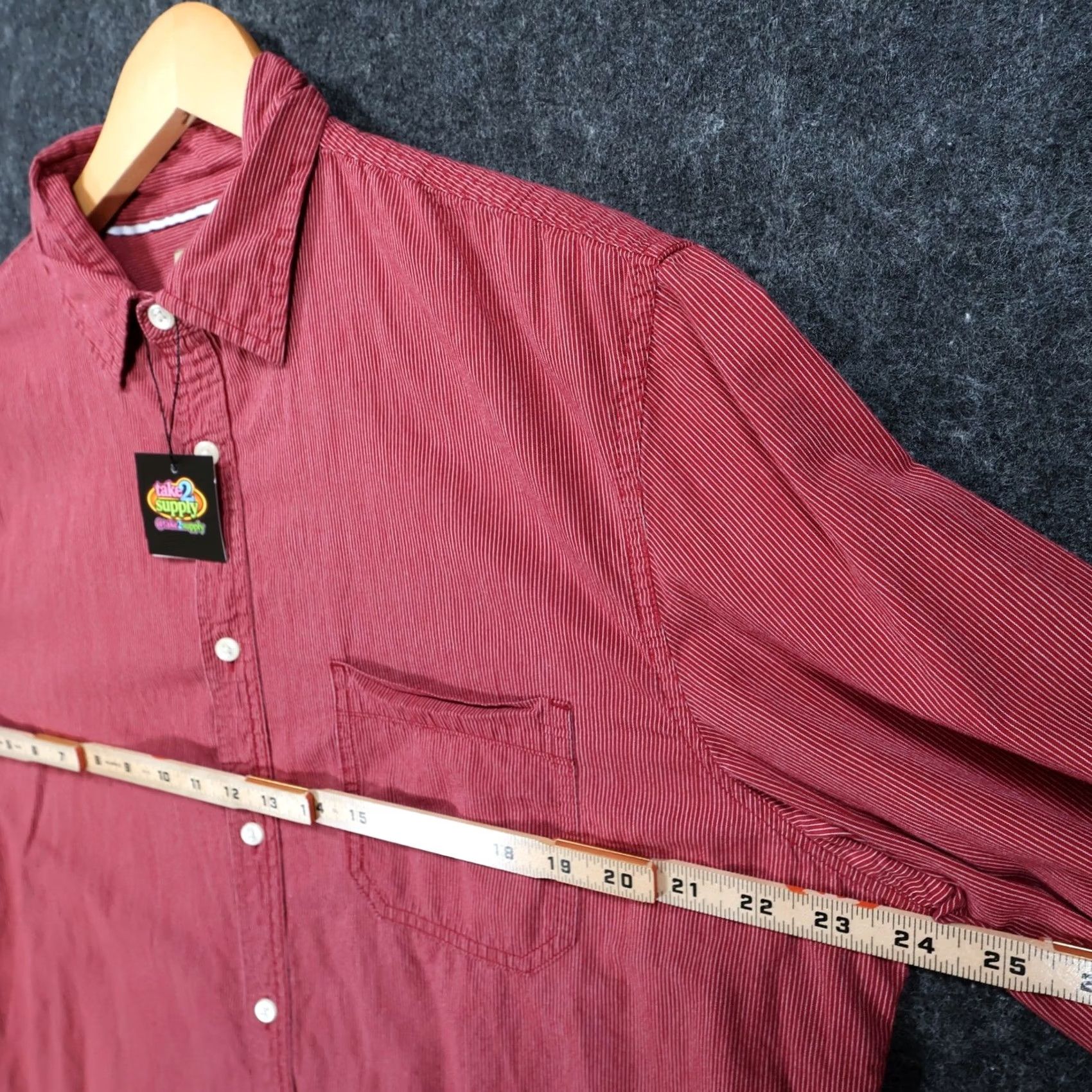 Vintage Sonoma Shirt Mens Large Red Casual Striped Poplin Cotton Button Down Excellent Size US L / EU 52-54 / 3 - 3 Thumbnail