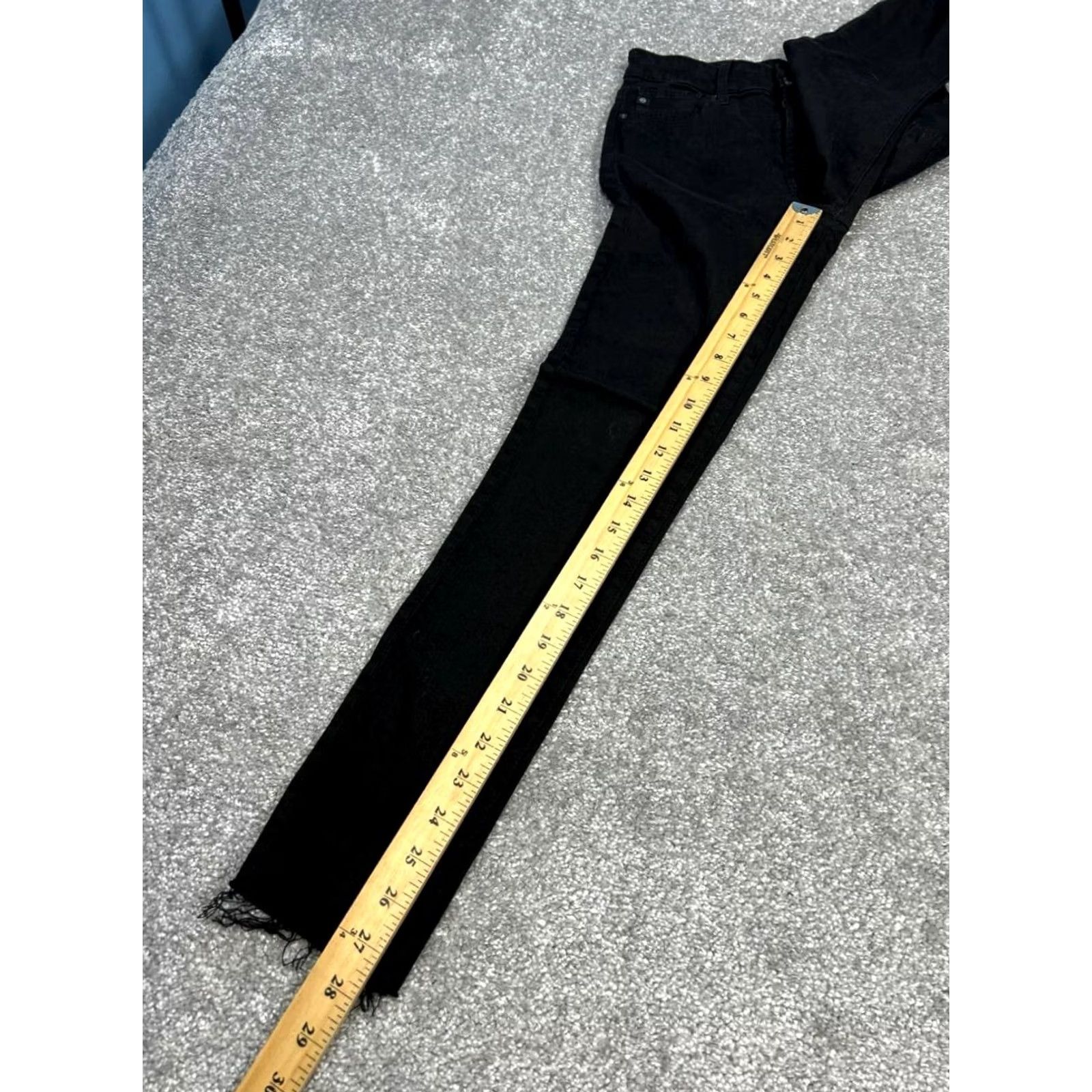 Farah AG Adriano Goldschmied Farrah Jeans Womens 25 Black Skinny 5-Pocket Denim Jeans 28in Inseam Regular Rise Vintage No Size 42" / US 20 - 5 Thumbnail