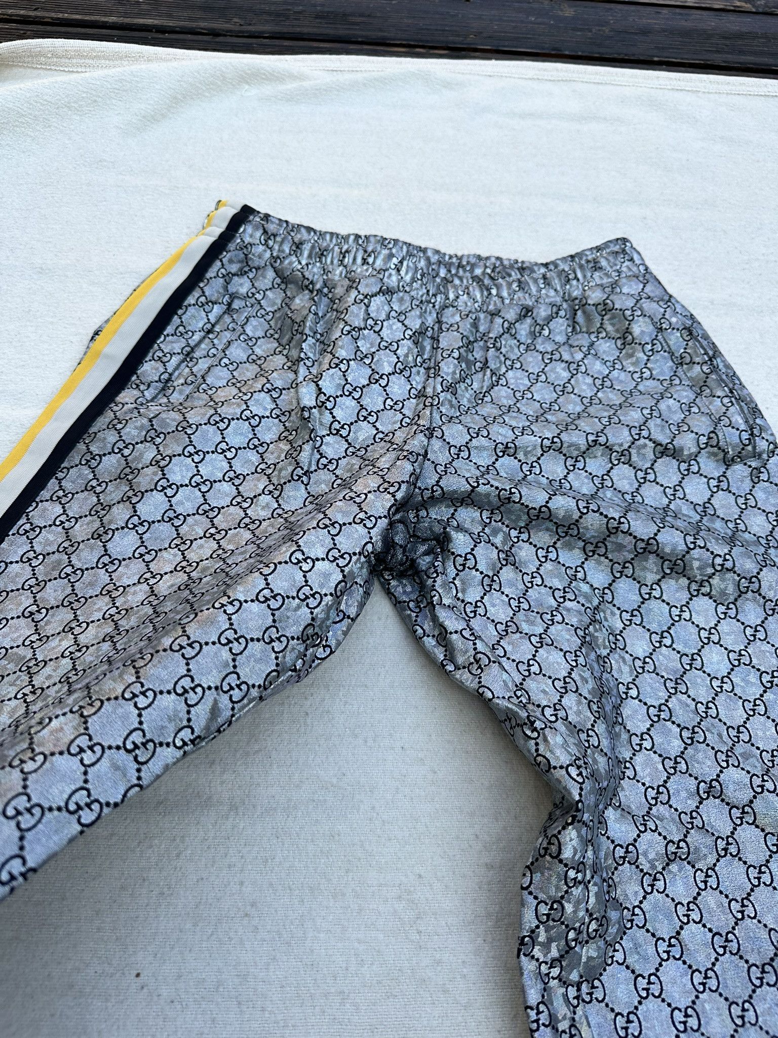 Gucci Gucci Sweatpants Monogram Shiny Silver Side Web Size US 28 / EU 44 - 6 Thumbnail