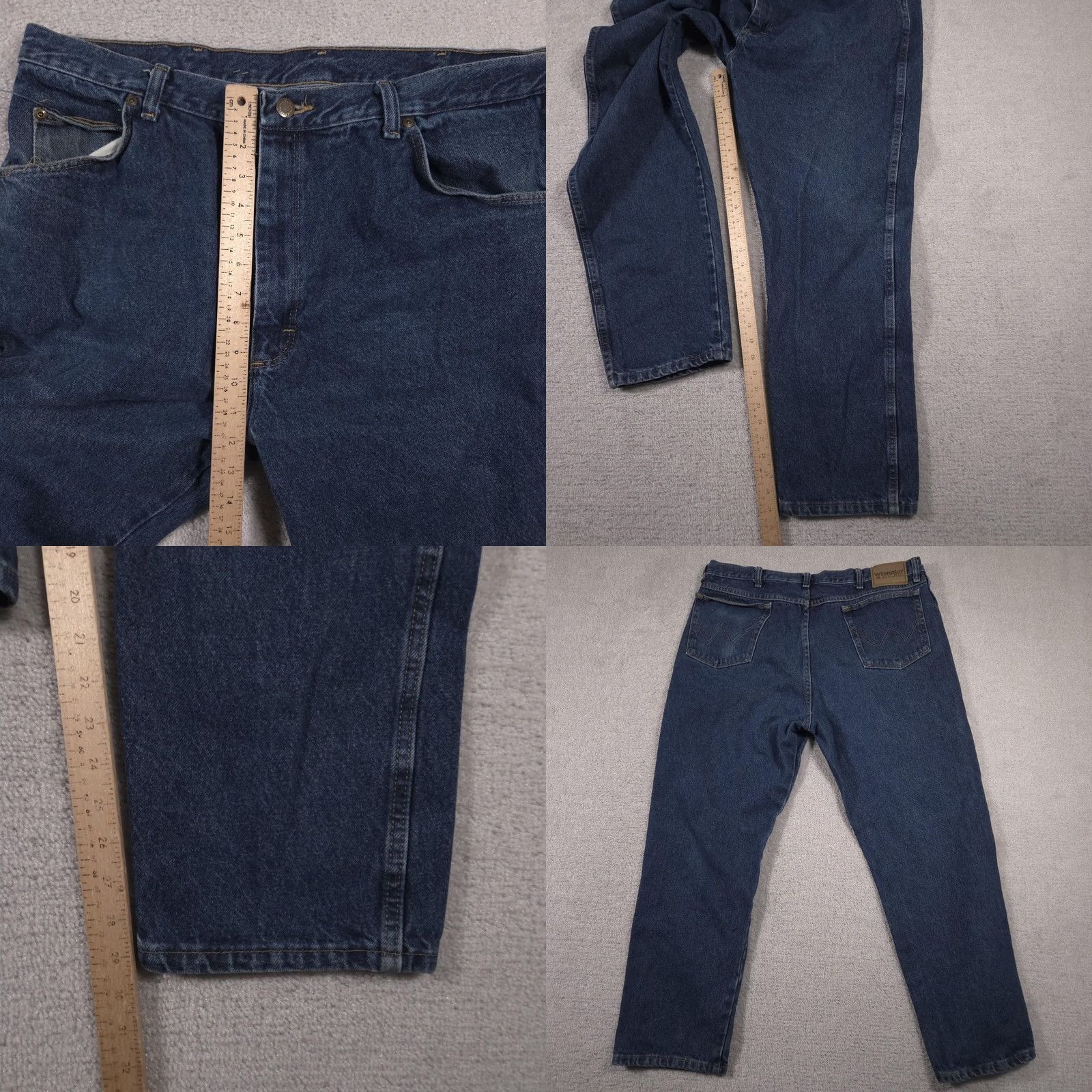 Wrangler Wrangler Mens Jeans 40x30 Blue Denim Wrangler Rugged Wear Straight Leg Classic Fit Jeans Mens 40x30 Denim Dark Size US 40 / EU 56 - 8 Thumbnail