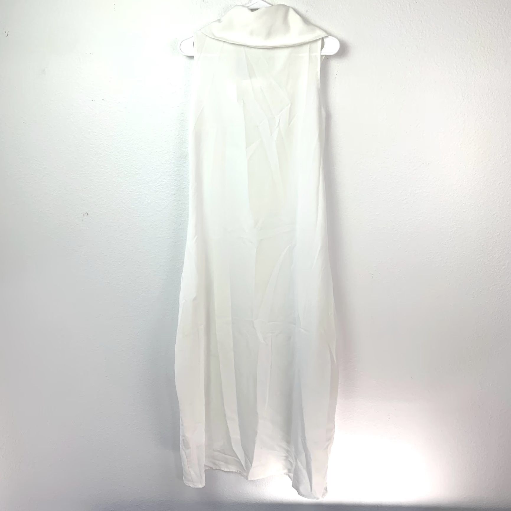 Vintage MISSLOOK Women's Dress Sleeveless Maxi Button Front Cowl Neck Size S White Size S / US 4 / IT 40 - 7 Thumbnail