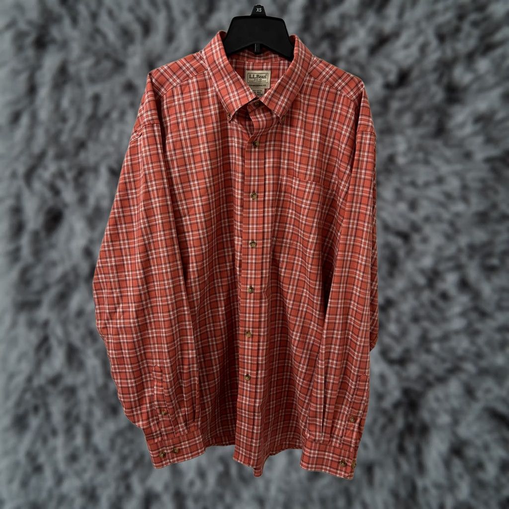 Vintage VINTAGE LL Bean Shirt Mens XL Red Plaid Kennebunk Sport Traditional Button Down 503307 Size US XL / EU 56 / 4 - 1 Thumbnail