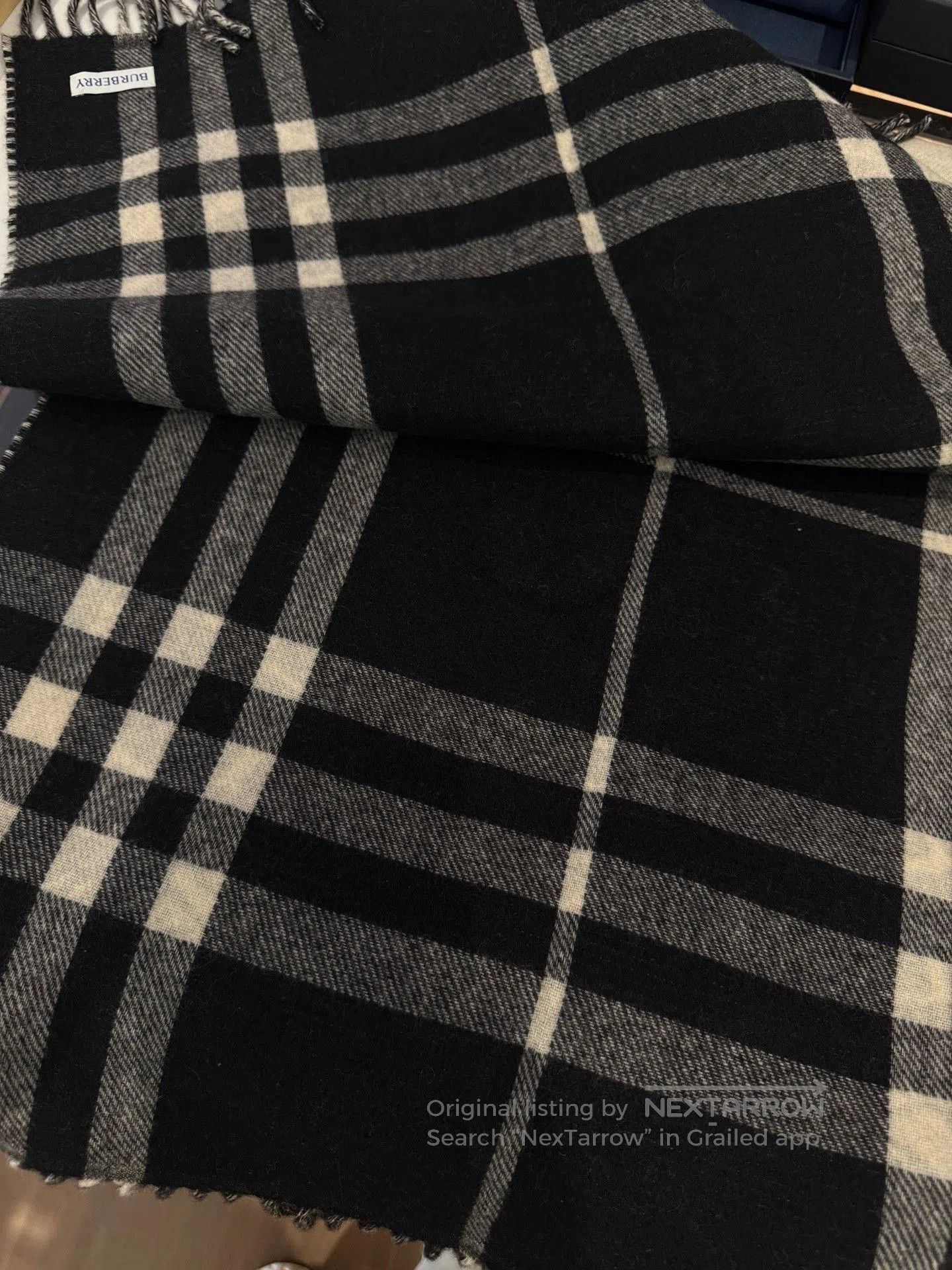 Burberry Burberry Black White Horse Cashmere Scarf. Size ONE SIZE - 6 Thumbnail