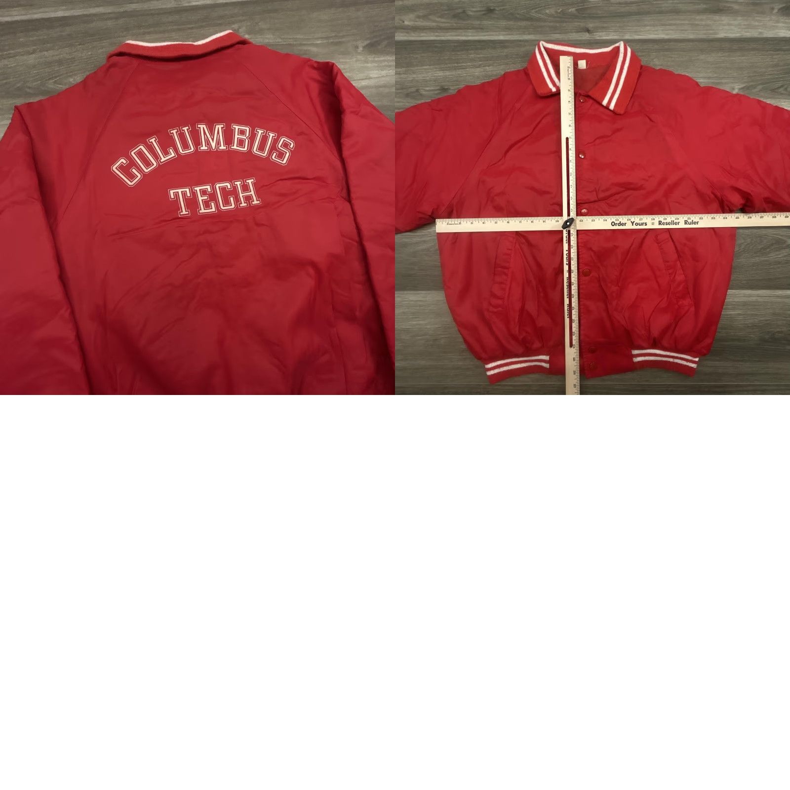 Vintage VINTAGE Columbus Tech Jacket Mens XL Red Varsity Jacket College School 80s USA Size US XL / EU 56 / 4 - 8 Thumbnail