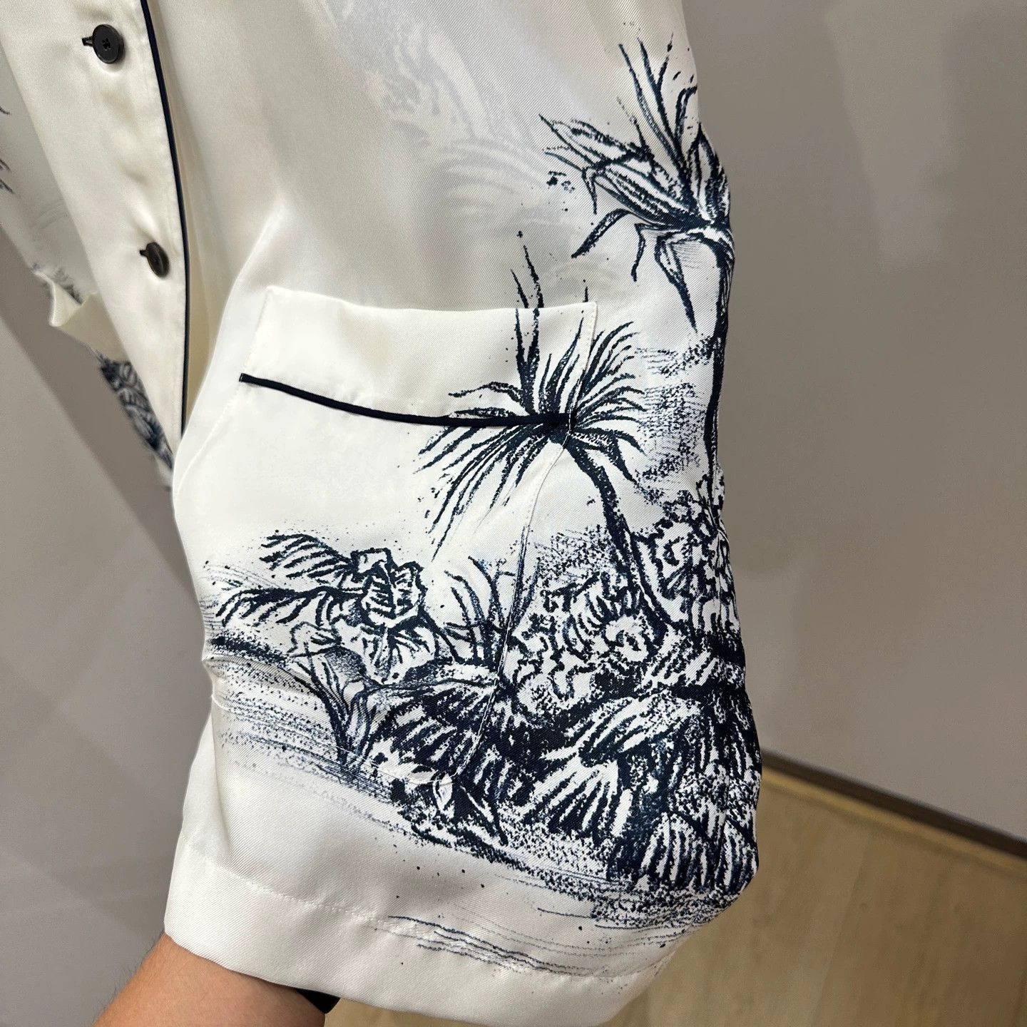 Christian Dior Monsieur Dior may602 Palm Tree Silk Short Sleeve Shirt 40 Size M / US 6-8 / IT 42-44 - 6 Thumbnail