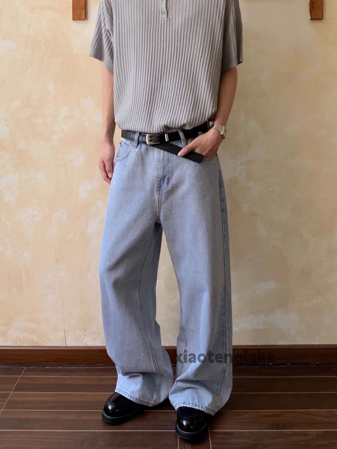 Jean xz distressed washed faded loose baggy hiphop jeans Size US 33 - 2 Thumbnail