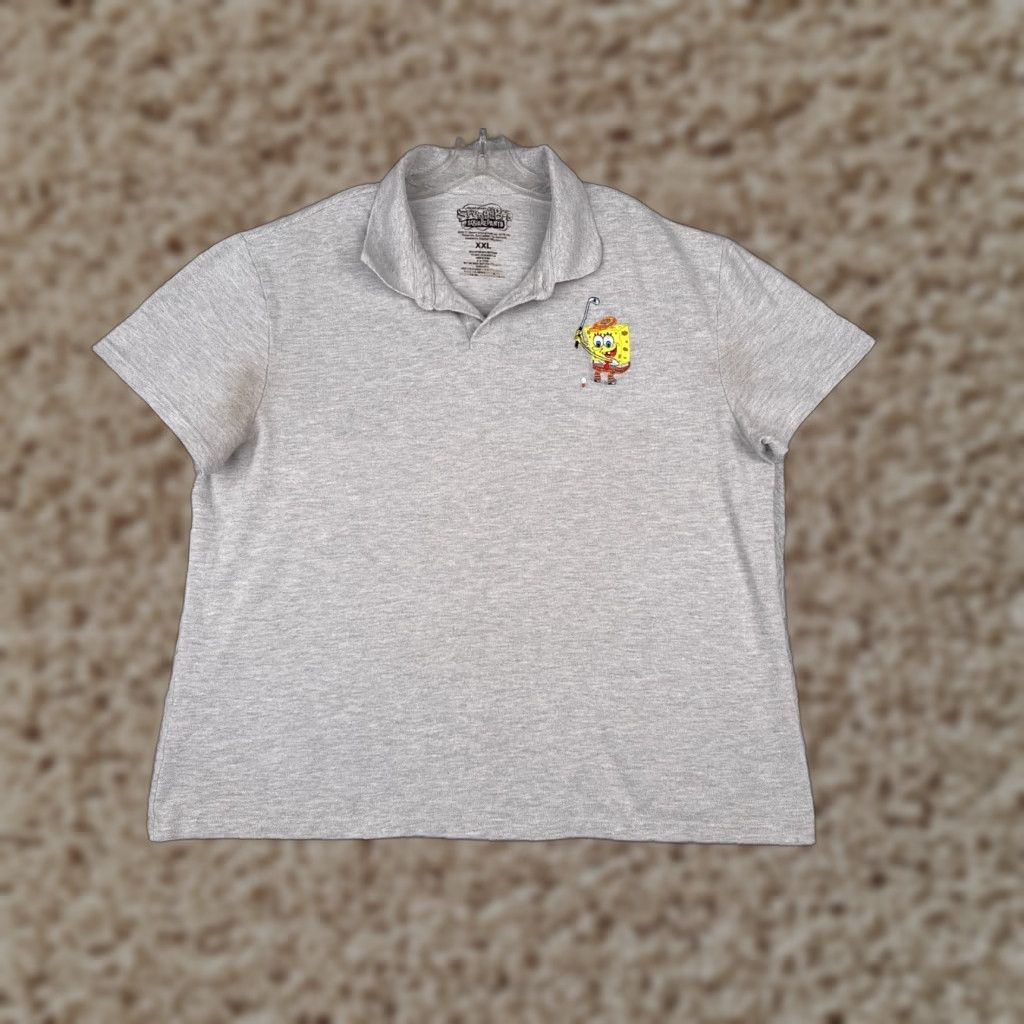 Nickelodeon Nickelodeon SpongeBob SquarePants Polo Shirt Men 2XL Gray Polo Short Sleeve Slim Casual Golf Sport Shirt Size US XXL / EU 58 / 5 - 1 Thumbnail