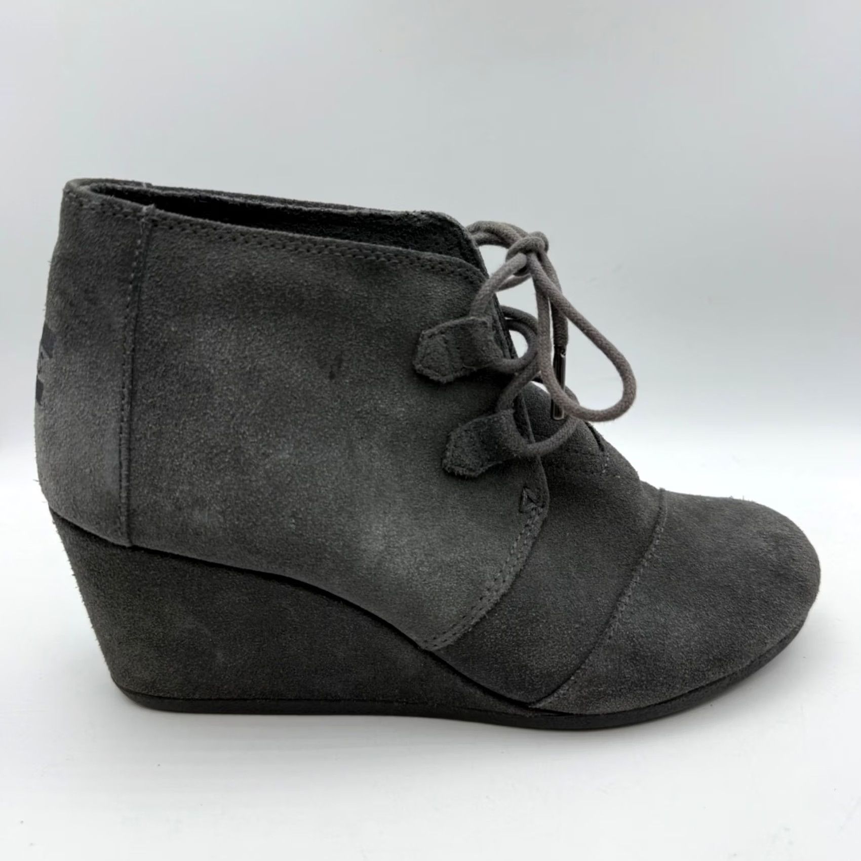 Toms Toms Womens Kala Wedge Bootie Ankle Lace Up Suede Gray Size 9 Shoes Size US 9 / IT 39 - 6 Thumbnail