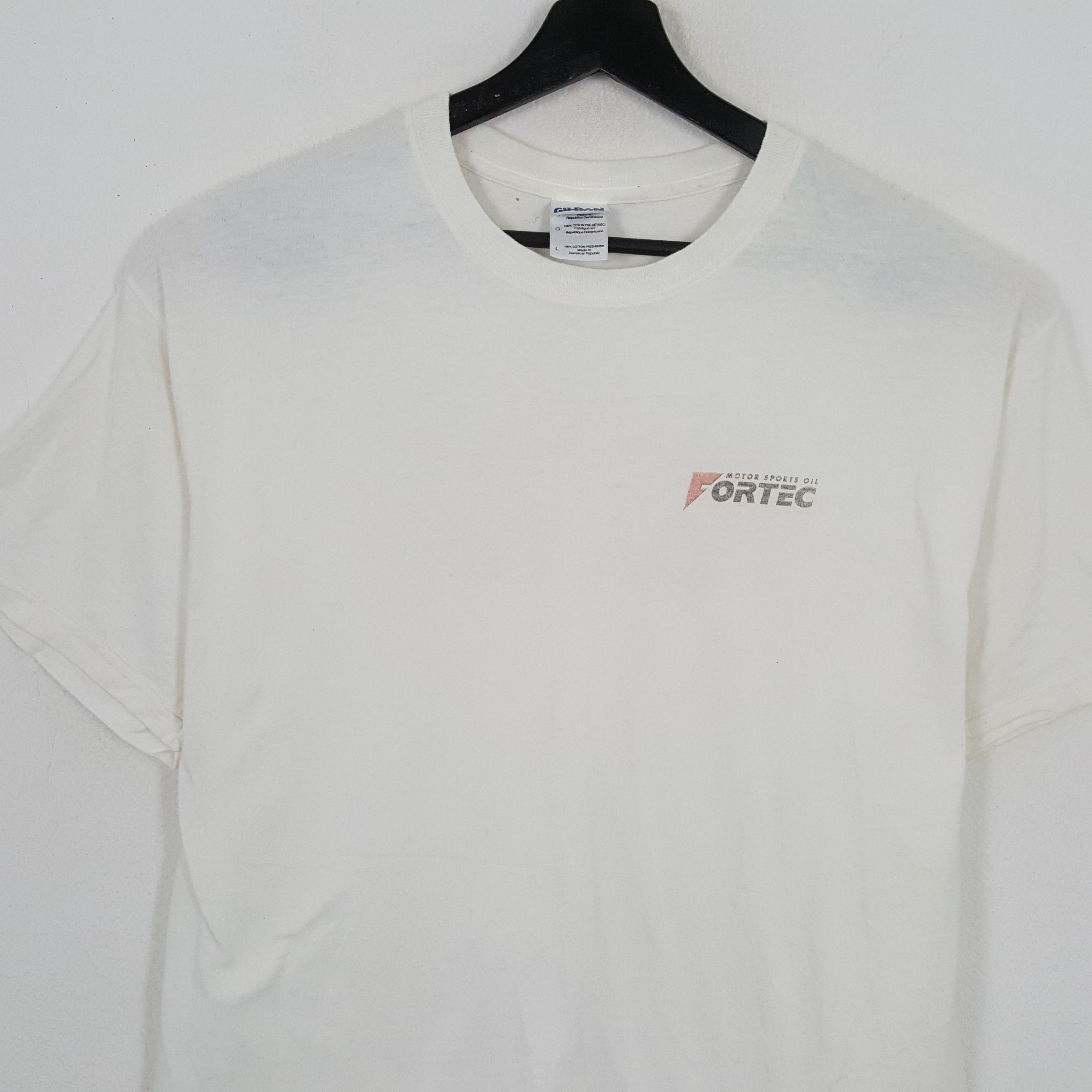 Vintage FORTEC MOTOR SPORT OIL Racing Style Backprint Tshirt Size US L / EU 52-54 / 3 - 4 Thumbnail
