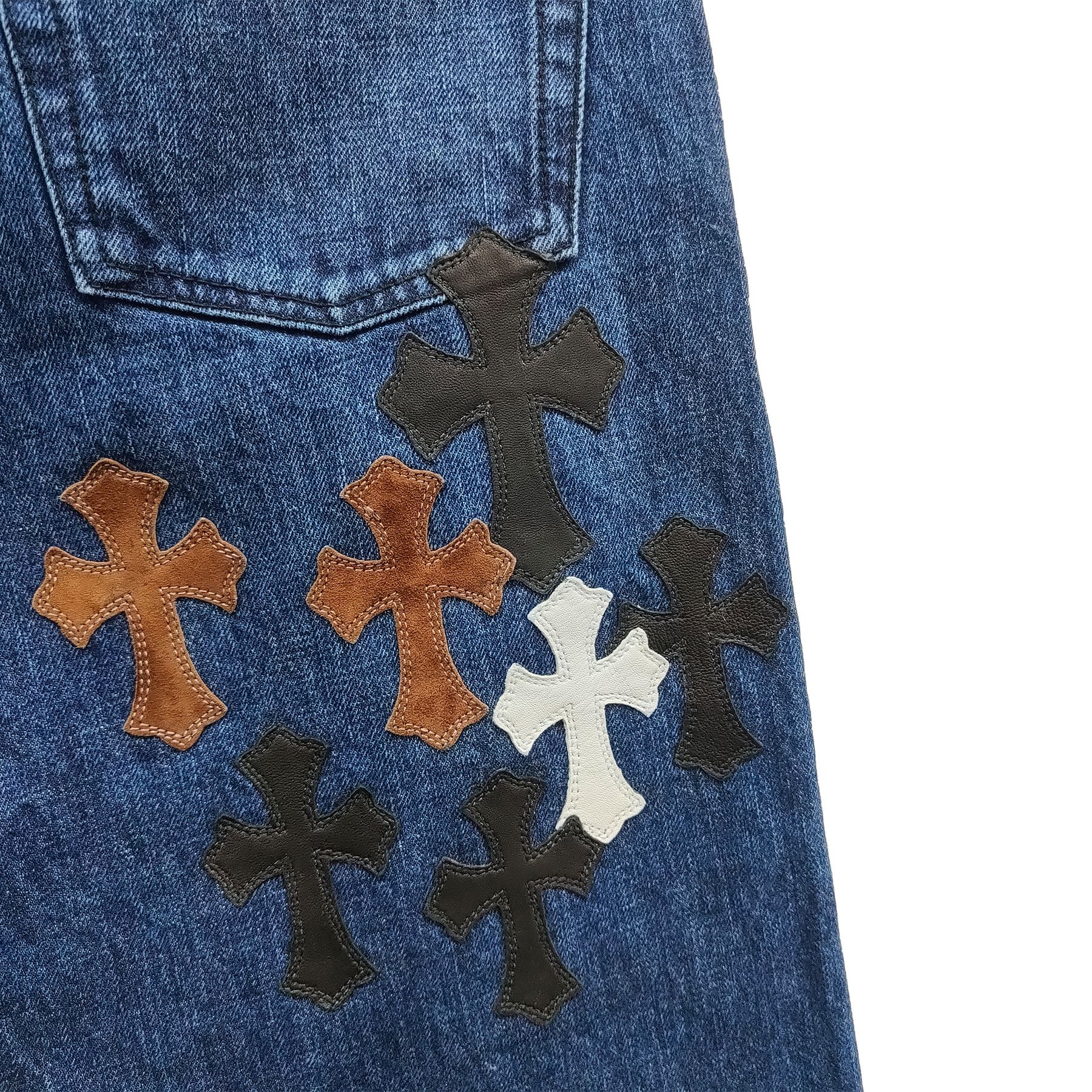 Chrome Hearts Chrome Hearts Levi's 501 Black & White Cross Flame Jeans Size US 32 / EU 48 - 4 Thumbnail