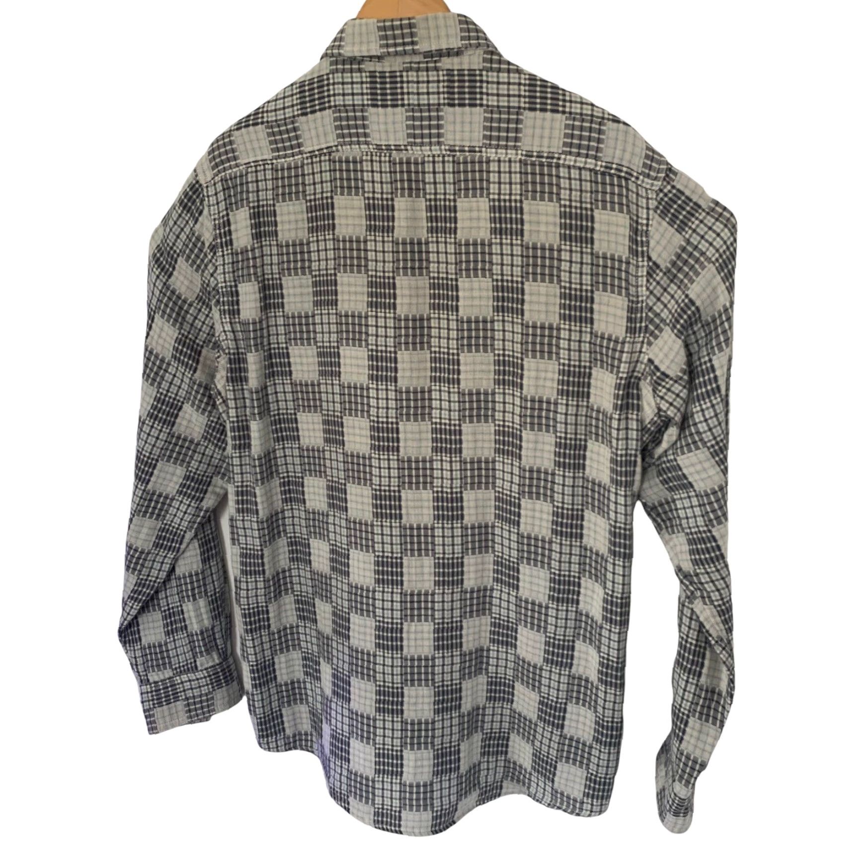 Vintage GH Bass & Co. Shirt Mens M Patchwork-Look Plaid Button Up Cotton LS Woven Blue Size US M / EU 48-50 / 2 - 4 Thumbnail