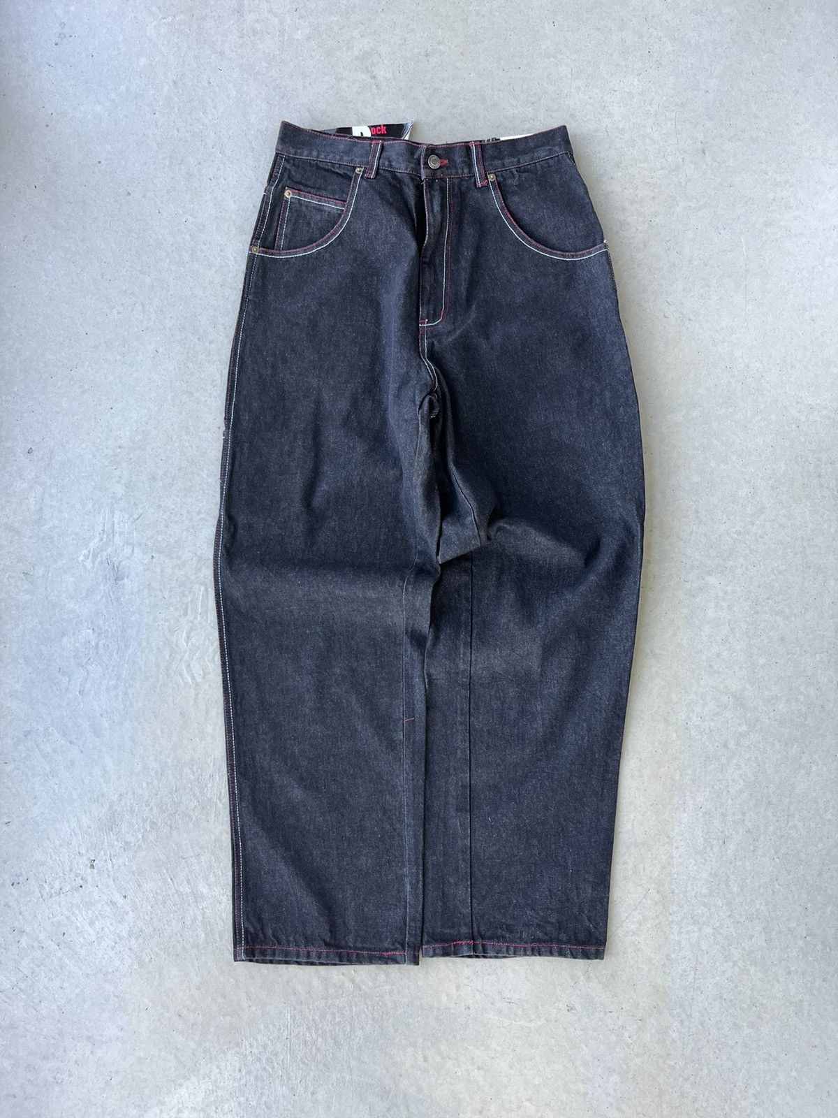 JNCO Vintage Y2K Rock Man Embroidered Black Baggy Pants Size US 32 / EU 48 - 2 Thumbnail