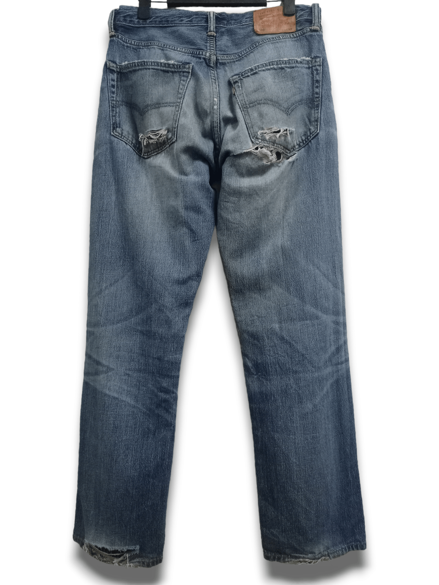 Levi's × Levi's Vintage Clothing Vintage LEVIS 503 Blue Wash Distressed Loose Jeans 31x30 Size US 31 - 2 Thumbnail