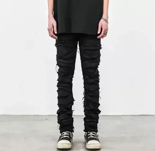 Skinny Denim Jeans Heavy Destruction Ripped