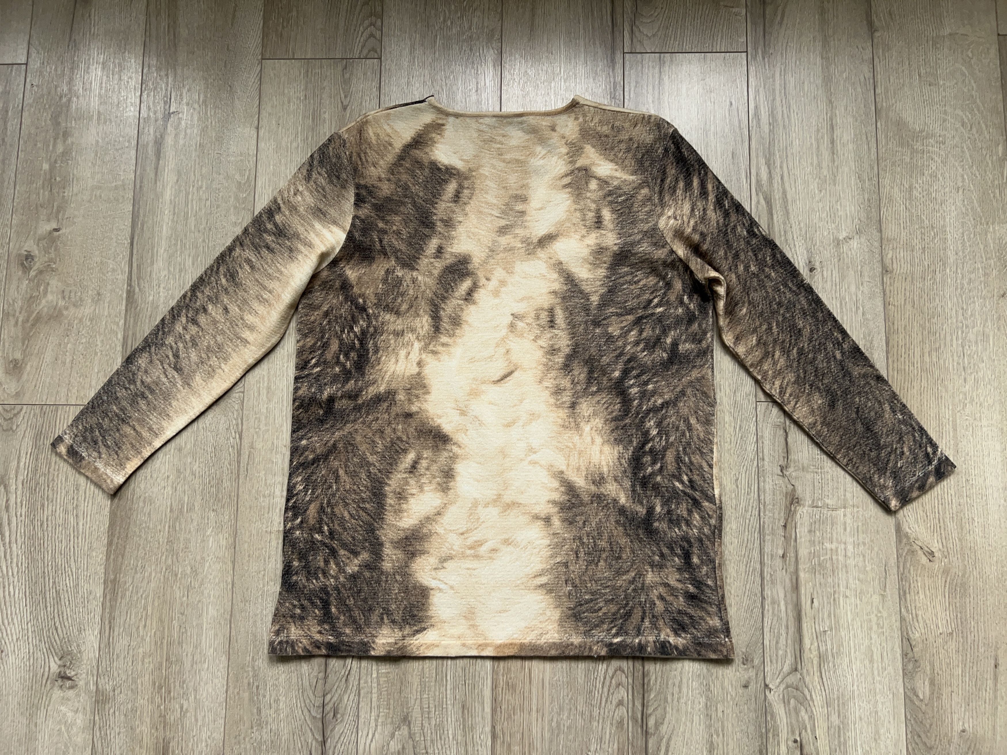 Roberto Cavalli × Vintage Cavalli All Over Animal Print Wool V Neck Jumper Sweater Size M / US 6-8 / IT 42-44 - 11 Thumbnail