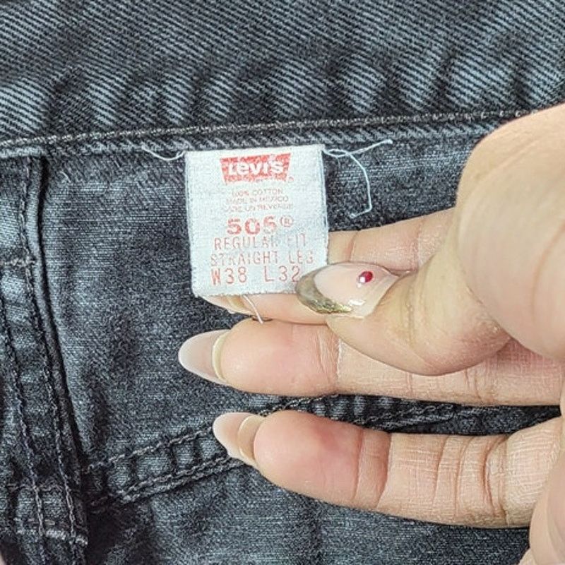Levi's Levi's 505 Regular Fit Straight Fit Black Jeans Size 38x32 Size US 38 / EU 54 - 5 Thumbnail