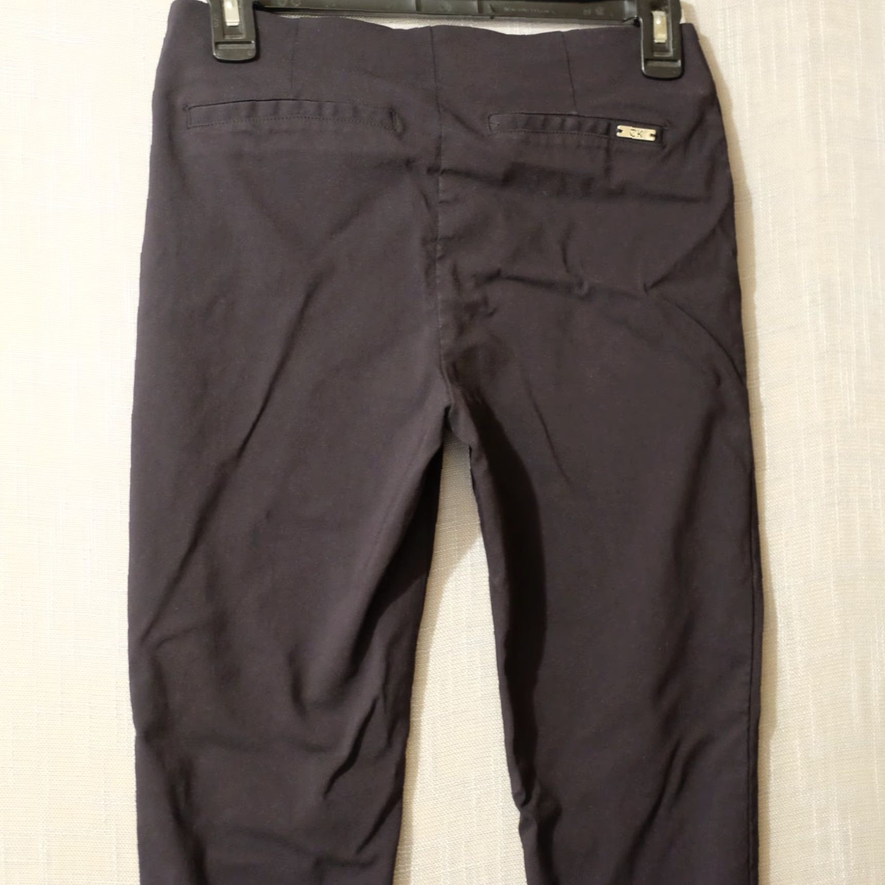 Calvin Klein Calvin Klein Ankle Dress Pants Black Pull On Stretch Women's 6 #H95-5 Dress Pants Slim Mid Rise 27 Inseam 27 in Womens Black Pants Size 28" / US 6 / IT 42 - 6 Thumbnail