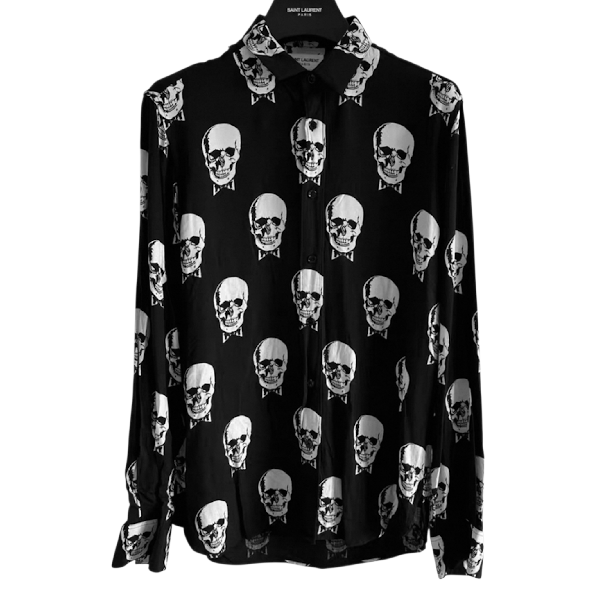 Saint Laurent Paris Saint Laurent Skull Viscose Shirt Size US M / EU 48-50 / 2 - 1 Thumbnail