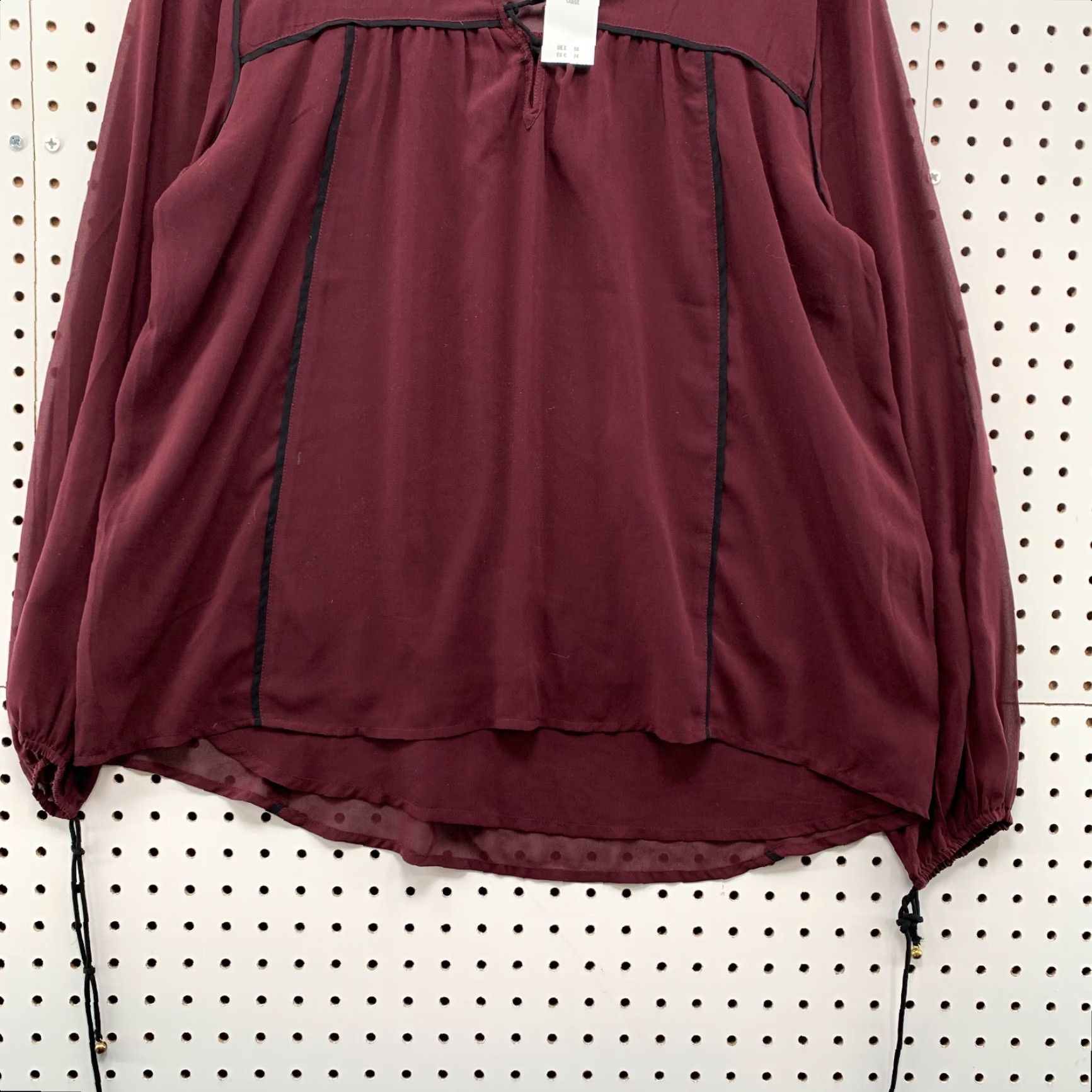 Abercrombie & Fitch NEW Abercrombie & Fitch Lace Up Blouse Womens Large Red Long Sleeve V-Neck NWT Size L / US 10 / IT 46 - 6 Thumbnail