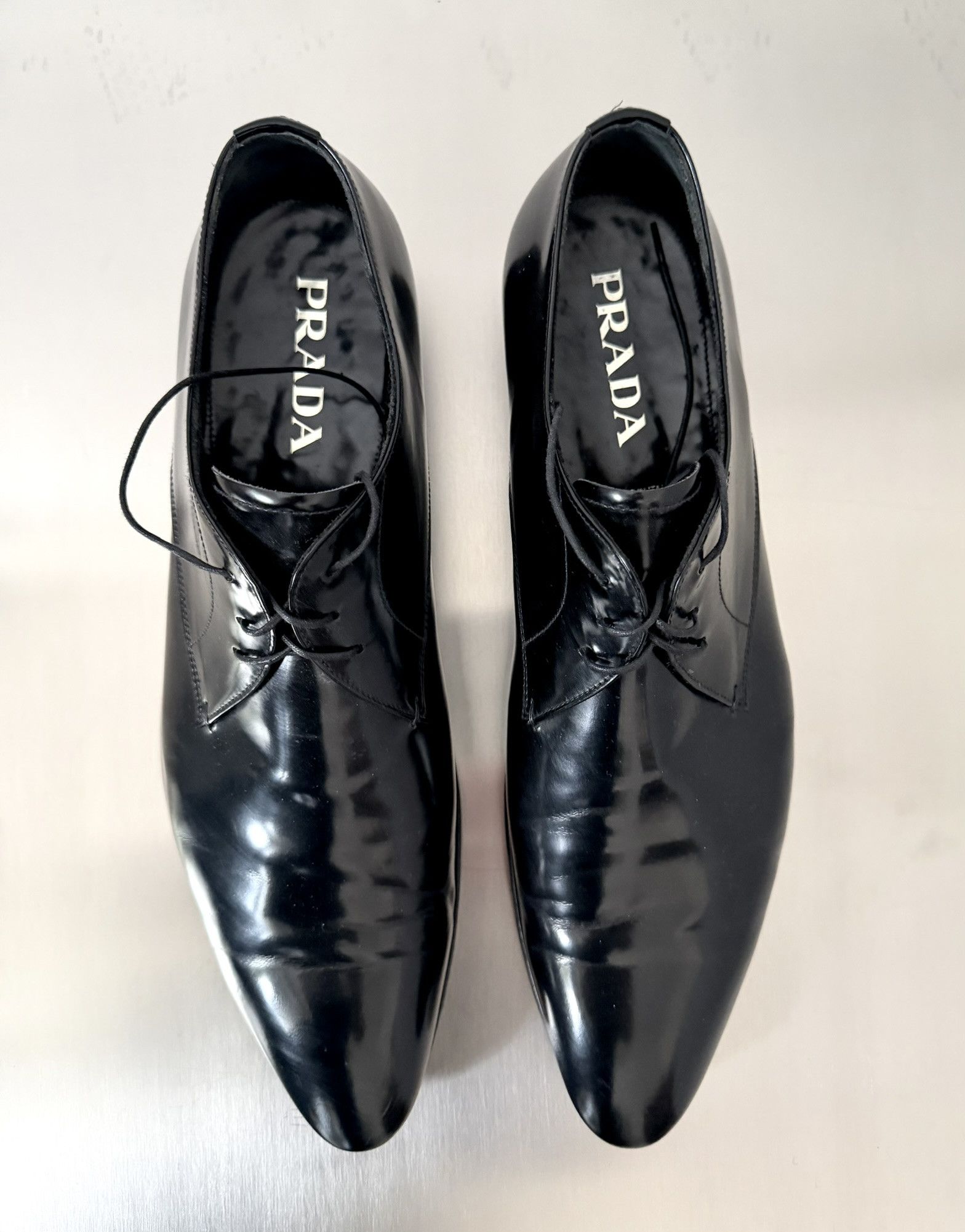 Prada Prada Black Leather Derby Shoes EU44 Made in Italy Size US 11 / EU 44 - 7 Thumbnail