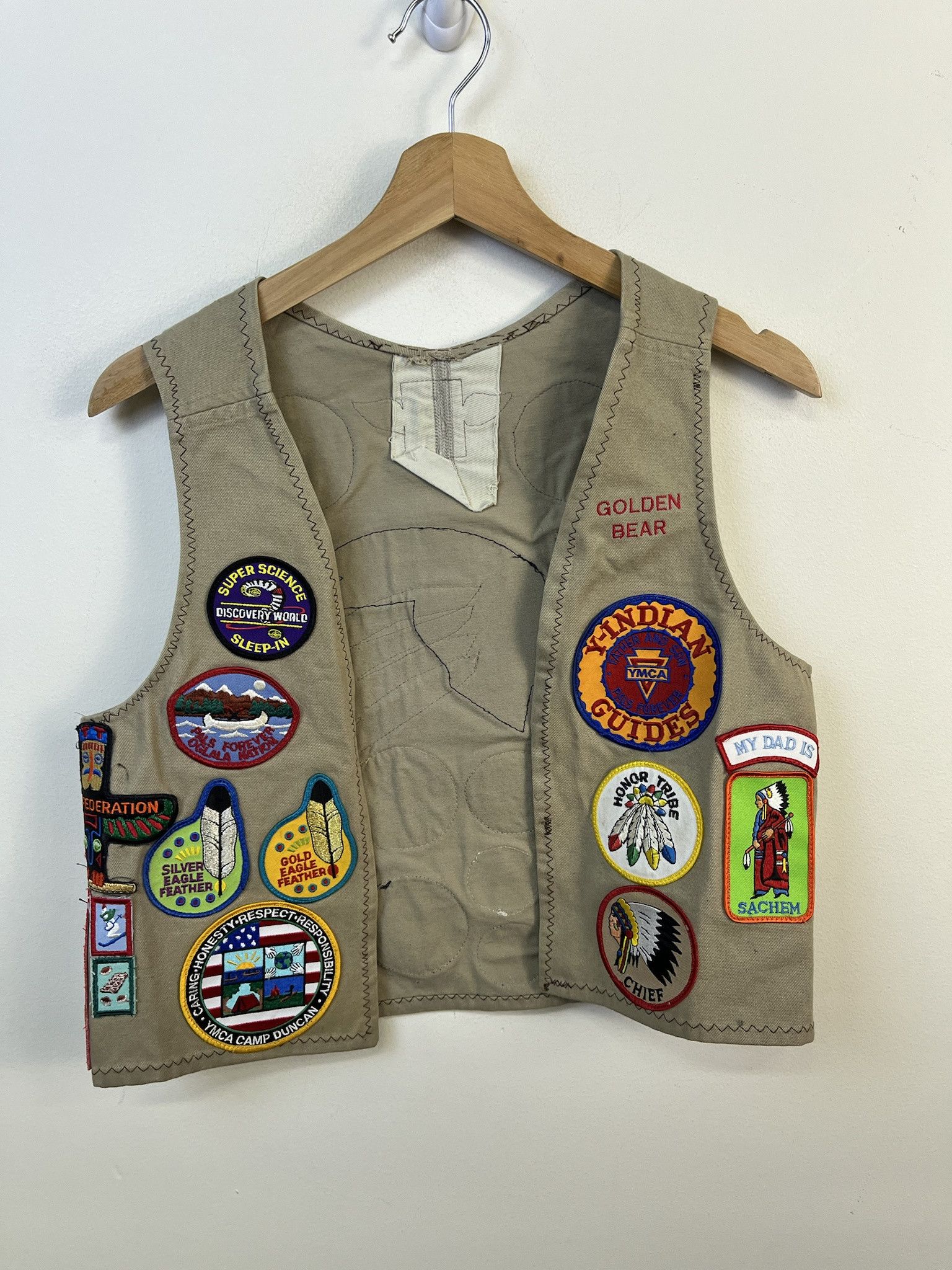 Other Vintage 1990s Boy Scouts Tan Merit Badge Patch Vest Size S Size US S / EU 44-46 / 1 - 1 Thumbnail