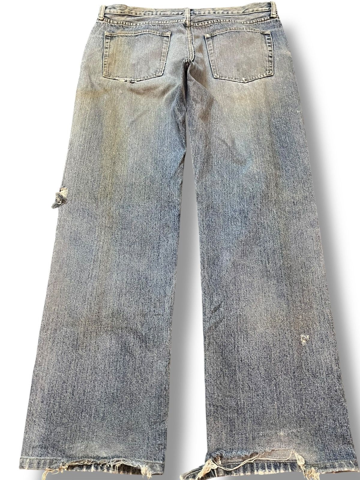 Uniqlo Vintage Uniqlo Loose Grunge Distressed Denim Size US 35 - 5 Thumbnail